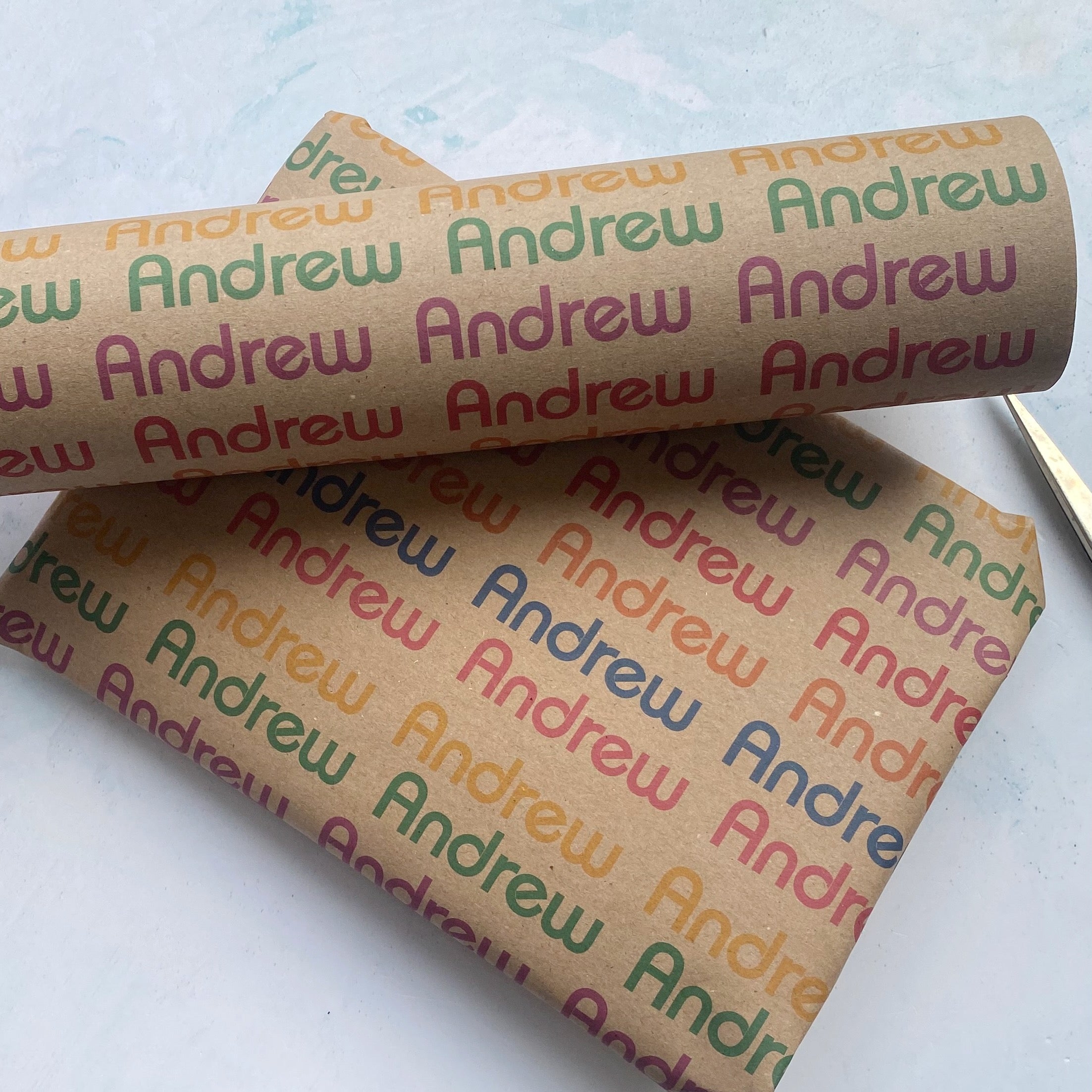 1980's Retro Name Personalised Recycled Wrapping Paper