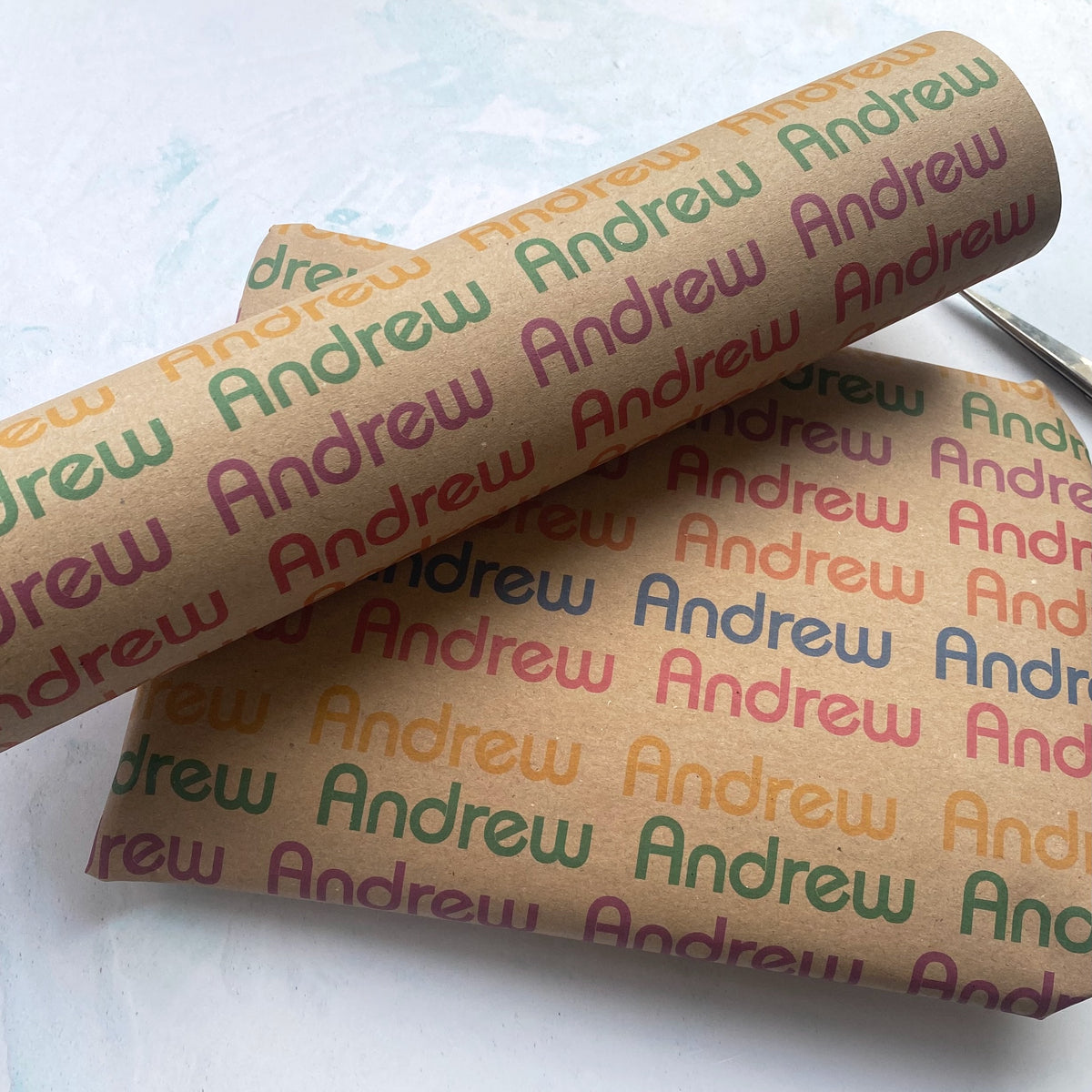 1980's Retro Name Personalised Recycled Wrapping Paper