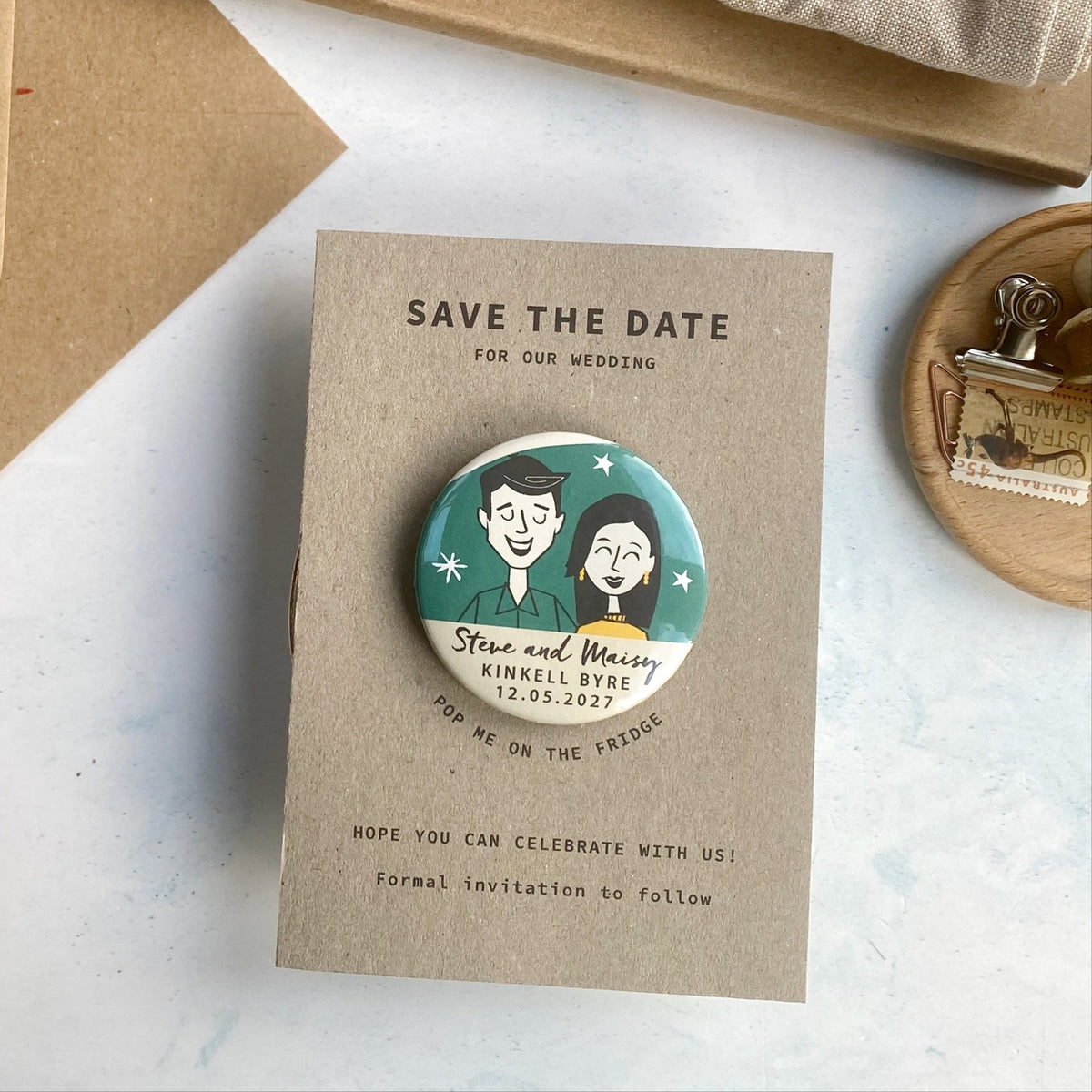 Retro Portrait Magnet Save the Date
