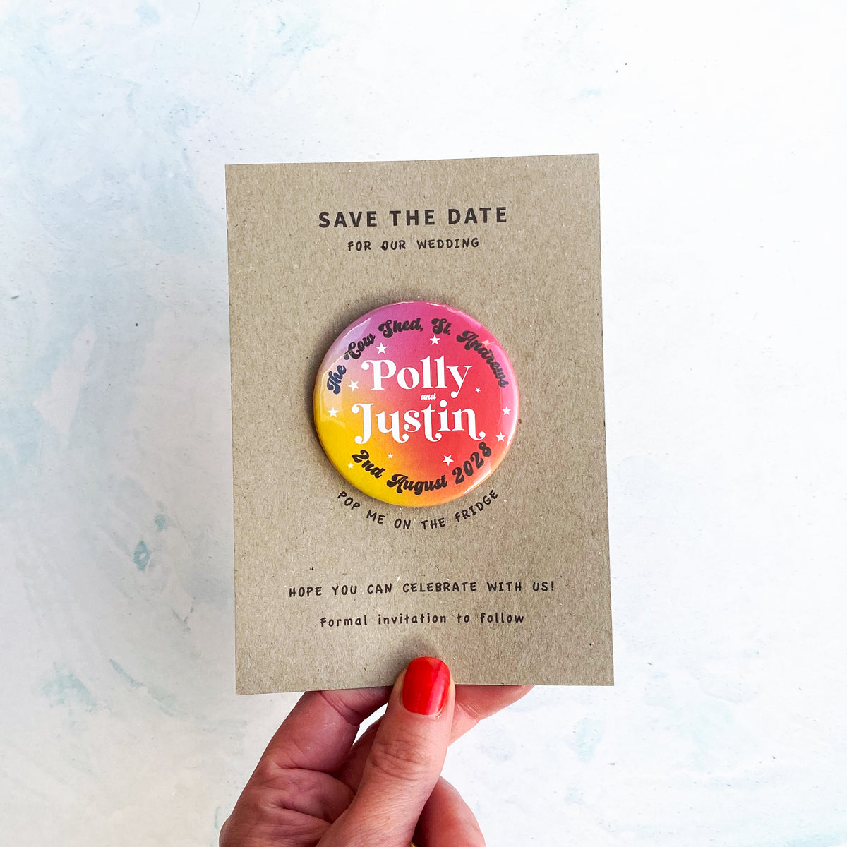 Magnet (Retro Funky Font Save the Date)