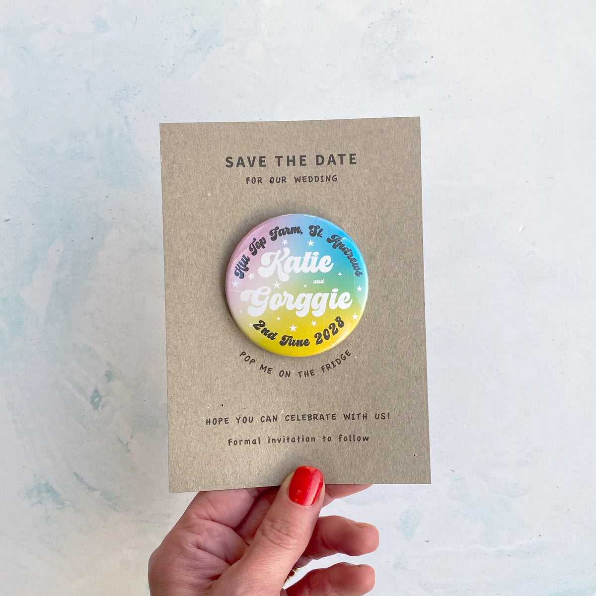 Magnet (Colourful Retro Save the Date)
