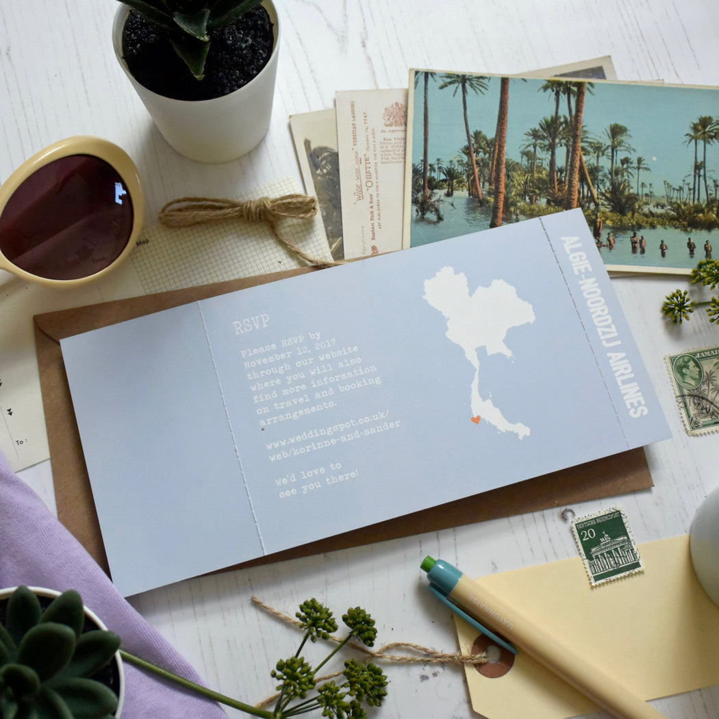 Retro Style Boarding Pass Invitation