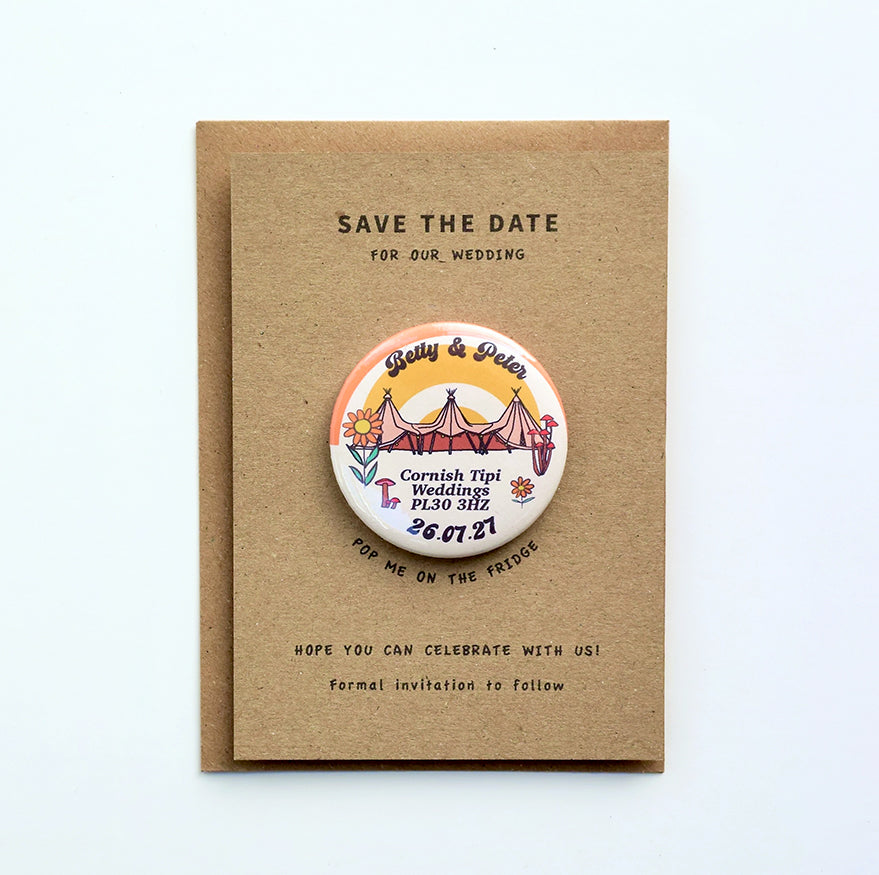 Retro Tipi Magnet Save the Date