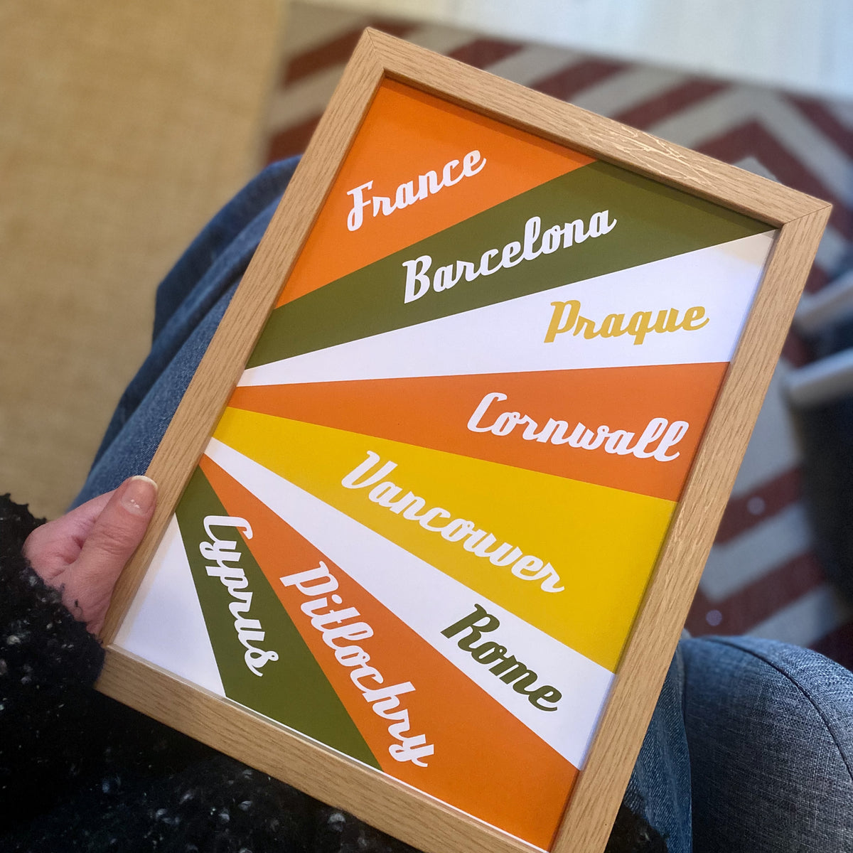 Retro Style Personalised Places/Travel Print