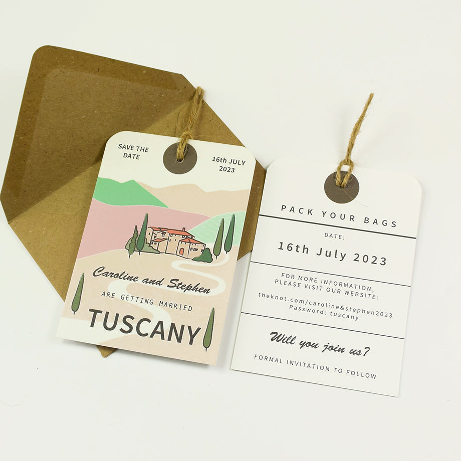 Tuscany Luggage Tag Save the Date