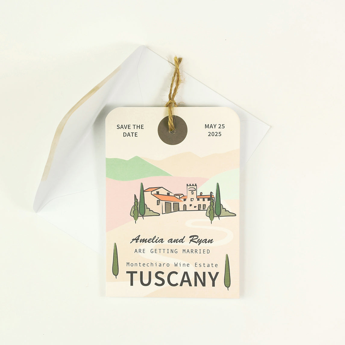 Tuscany Bespoke Illustration Save the Date