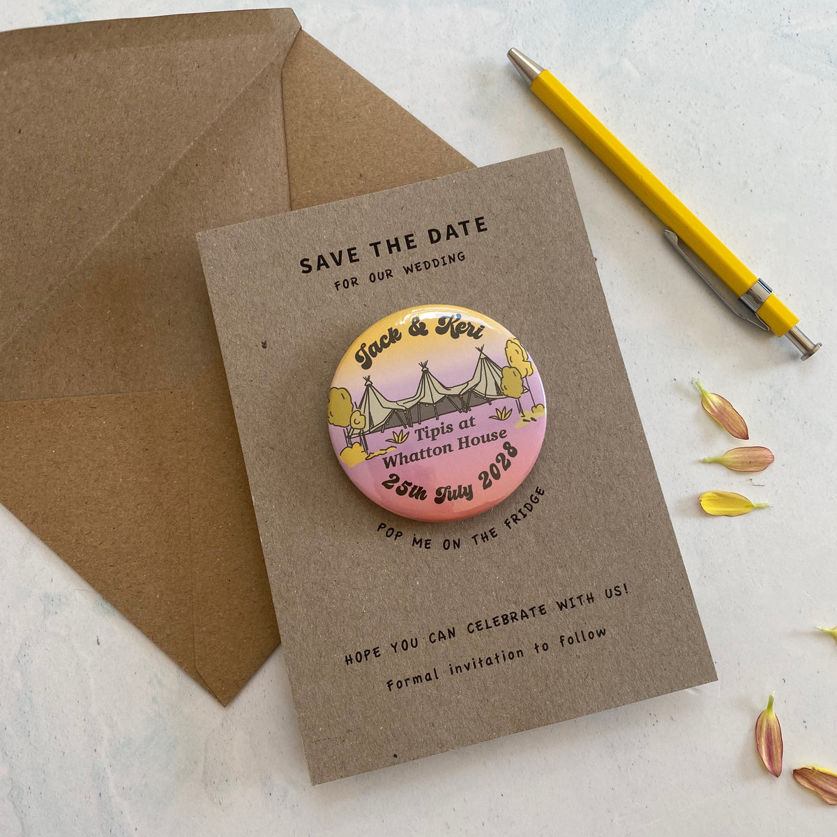 Boho Tipi Magnet Save the Date, Multi - Ombre