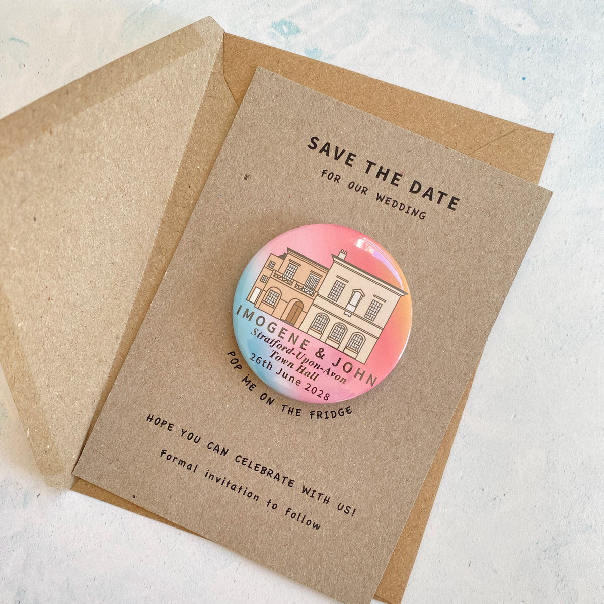 Venue Illustration Magnet Save the Date, Multi - Ombre