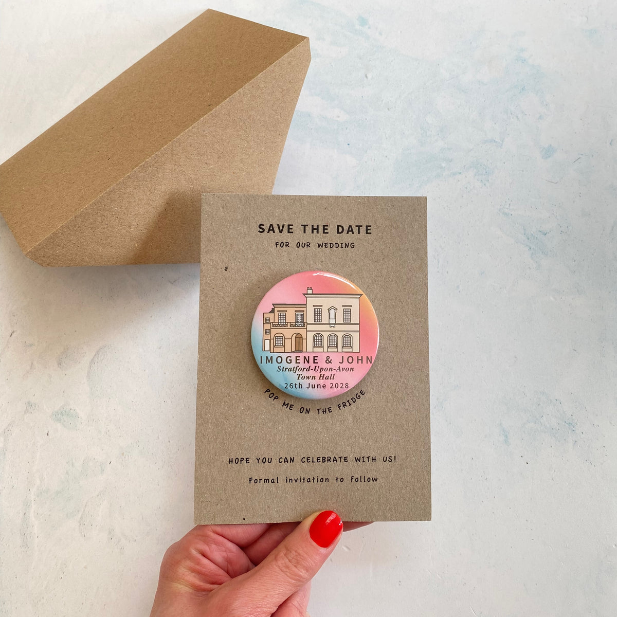 Venue Illustration Magnet Save the Date, Multi - Ombre