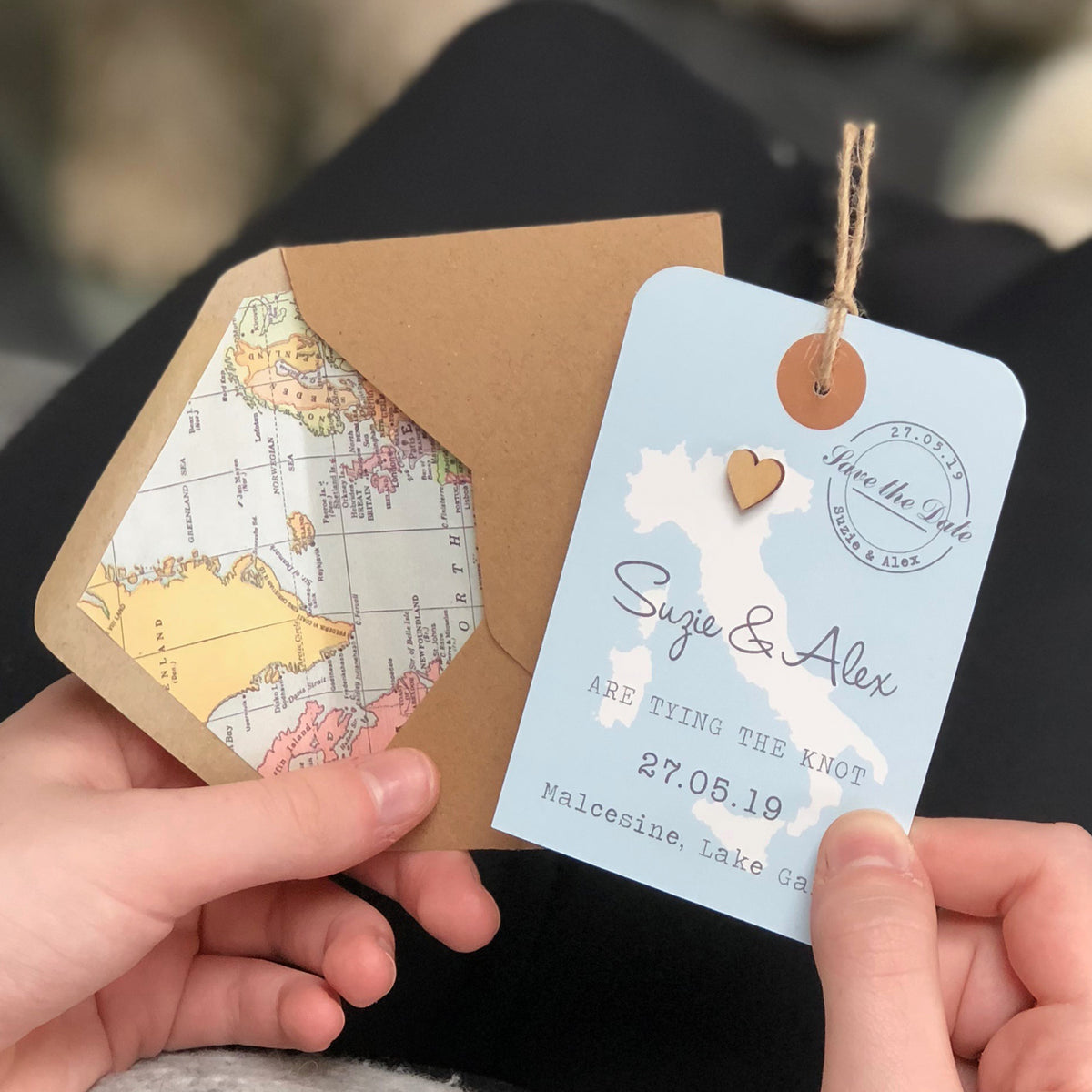 Map Luggage Tag Save The Date