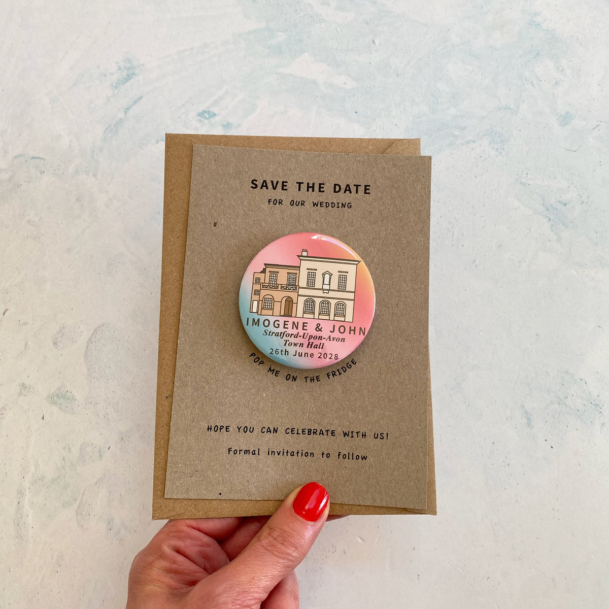 Venue Illustration Magnet Save the Date, Multi - Ombre