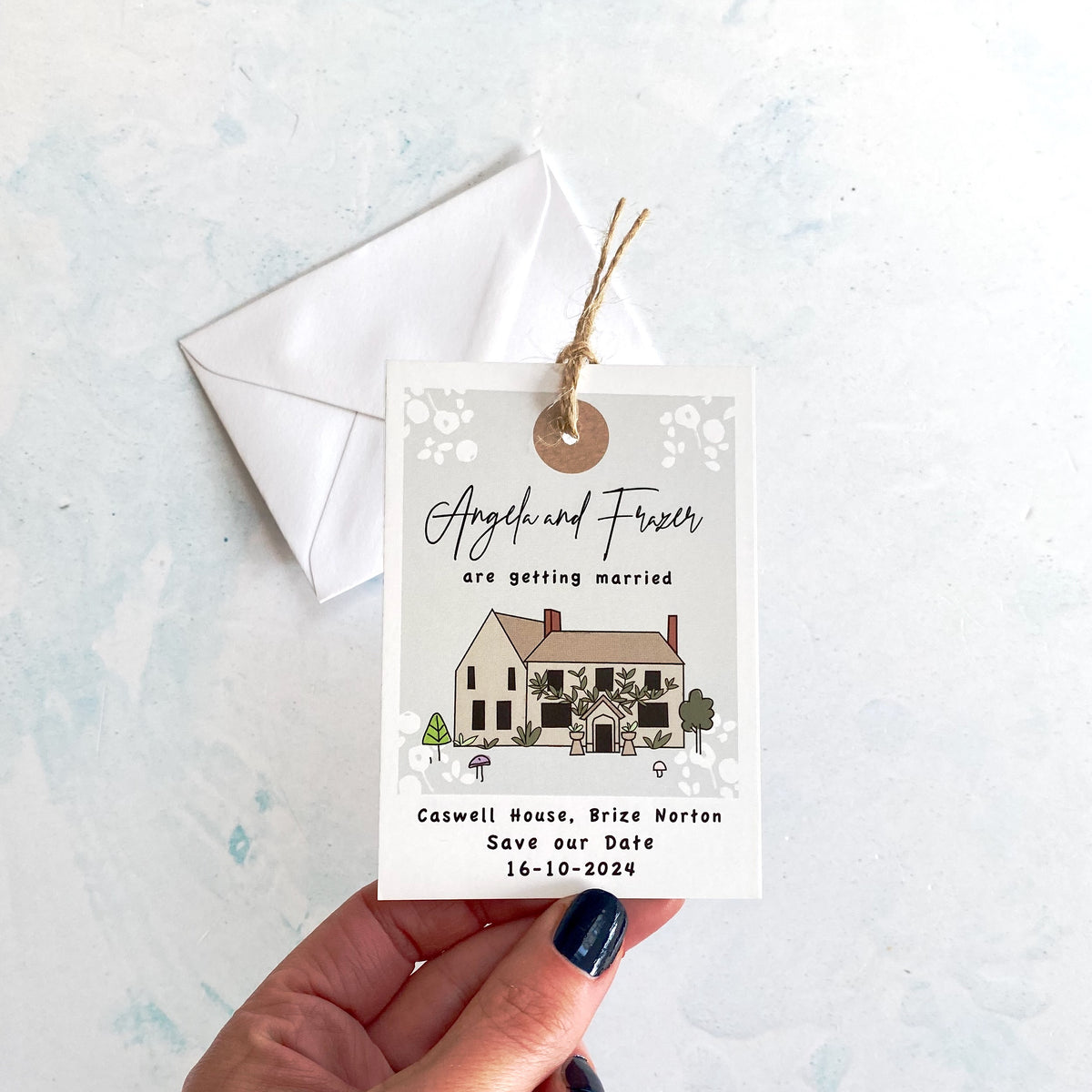 Wedding Venue Bespoke Illustration Luggage Tag