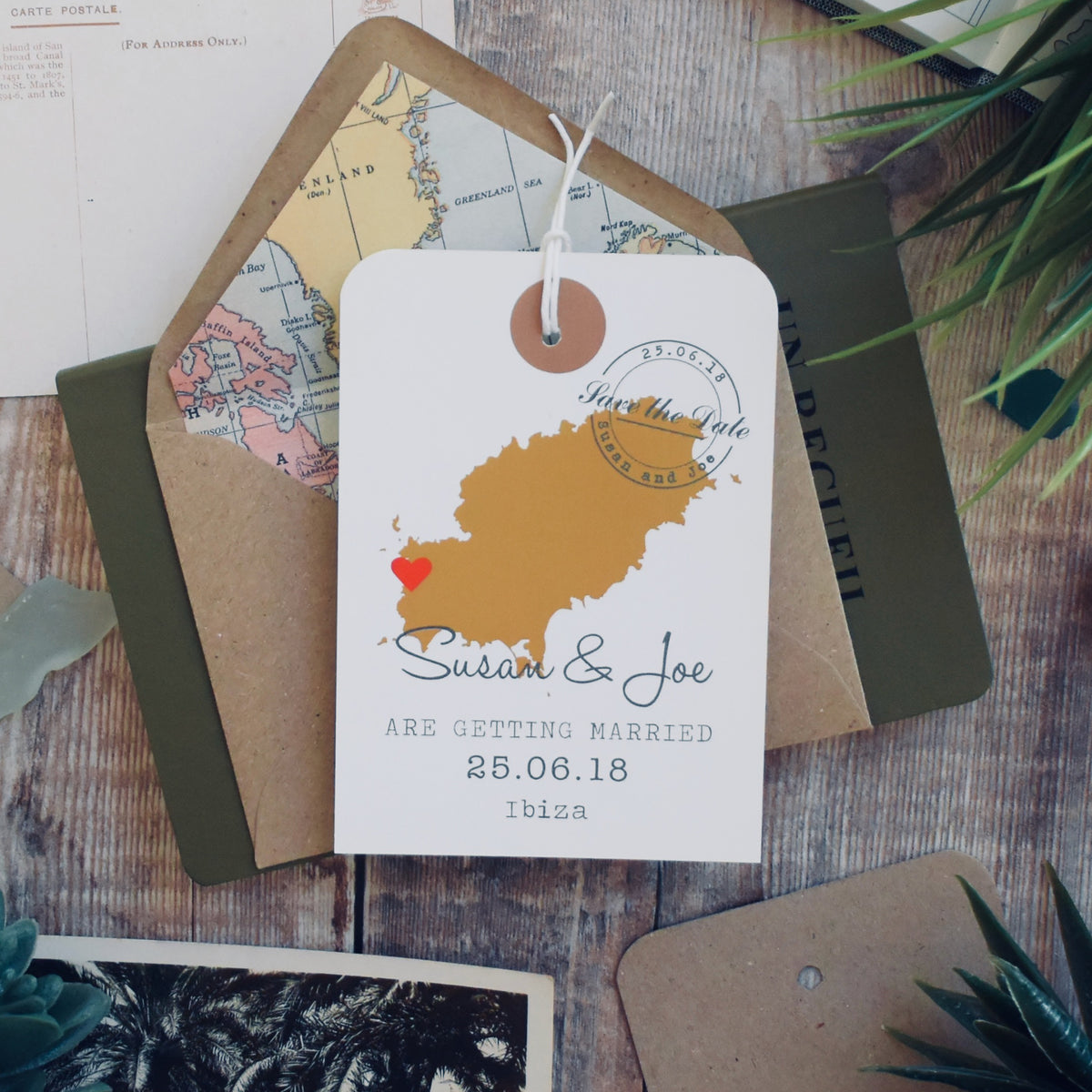 Gold Coloured Luggage Tag Save The Date