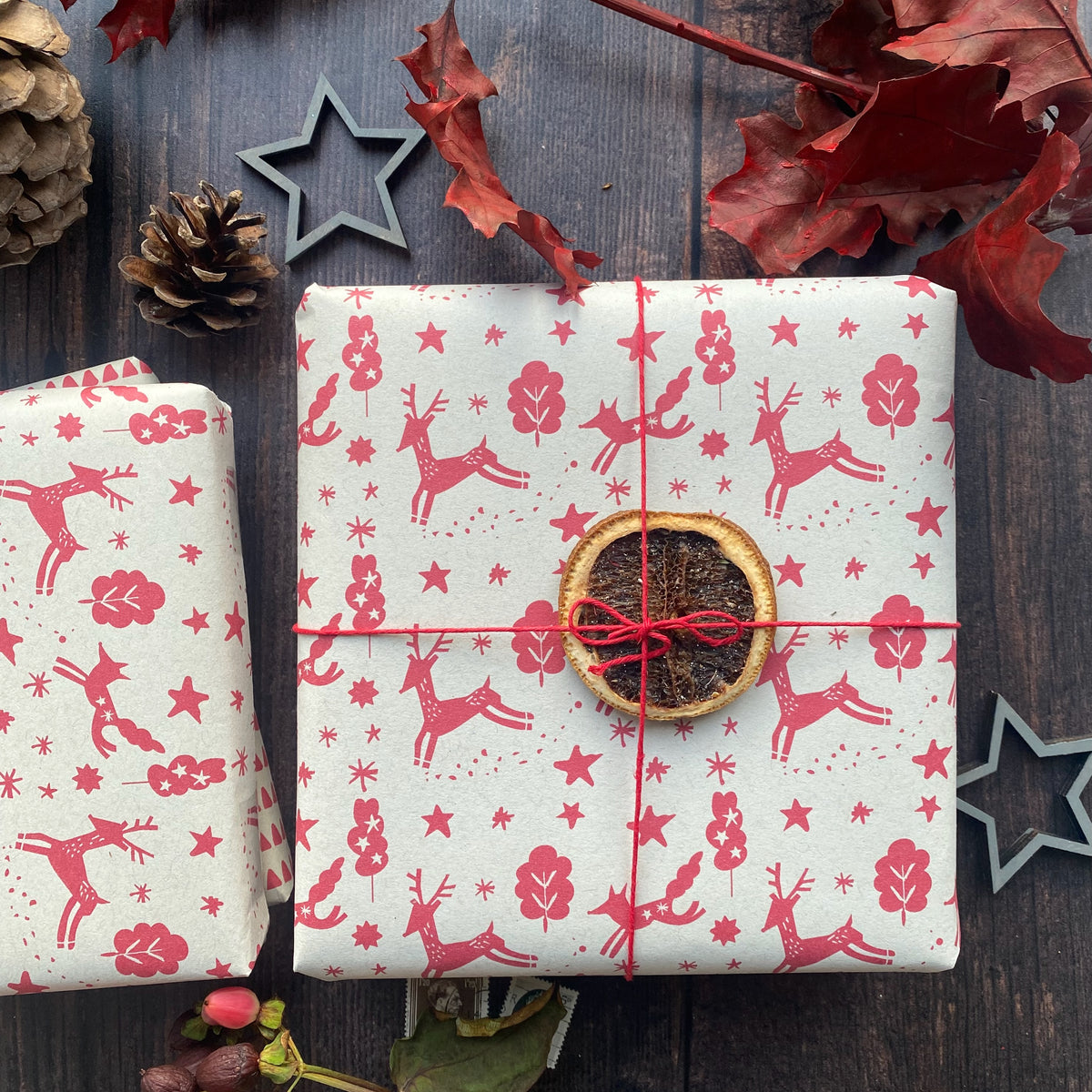Christmas Scandi Style Paper Fibre Wrapping Paper Set