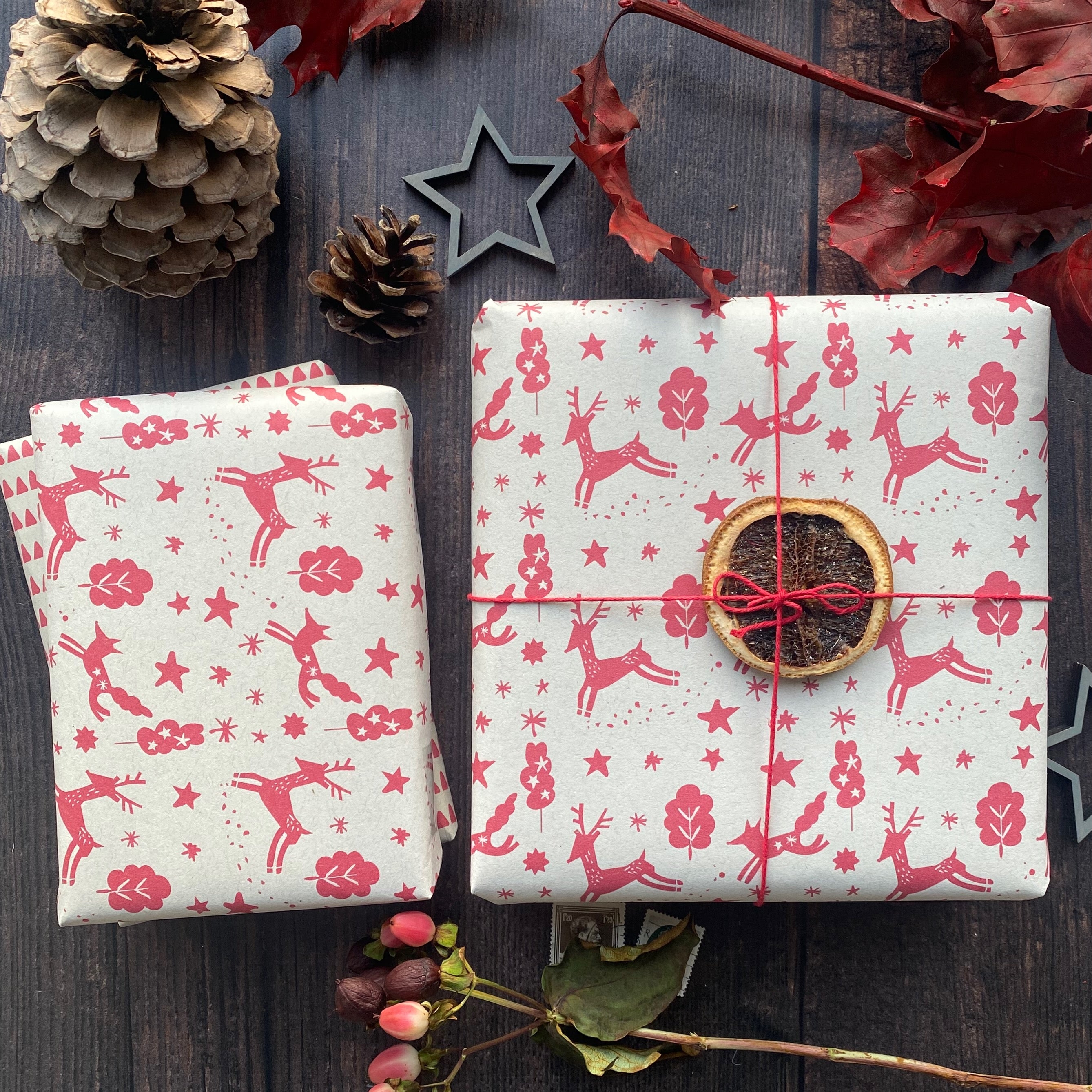 Christmas Scandi Style Paper Fibre Wrapping Paper Set