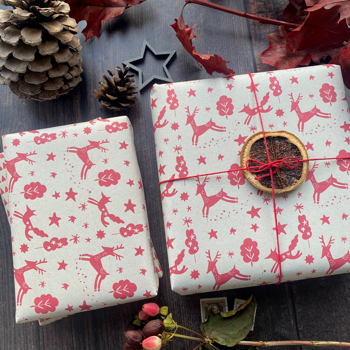 Christmas Scandi Style Paper Fibre Wrapping Paper Set