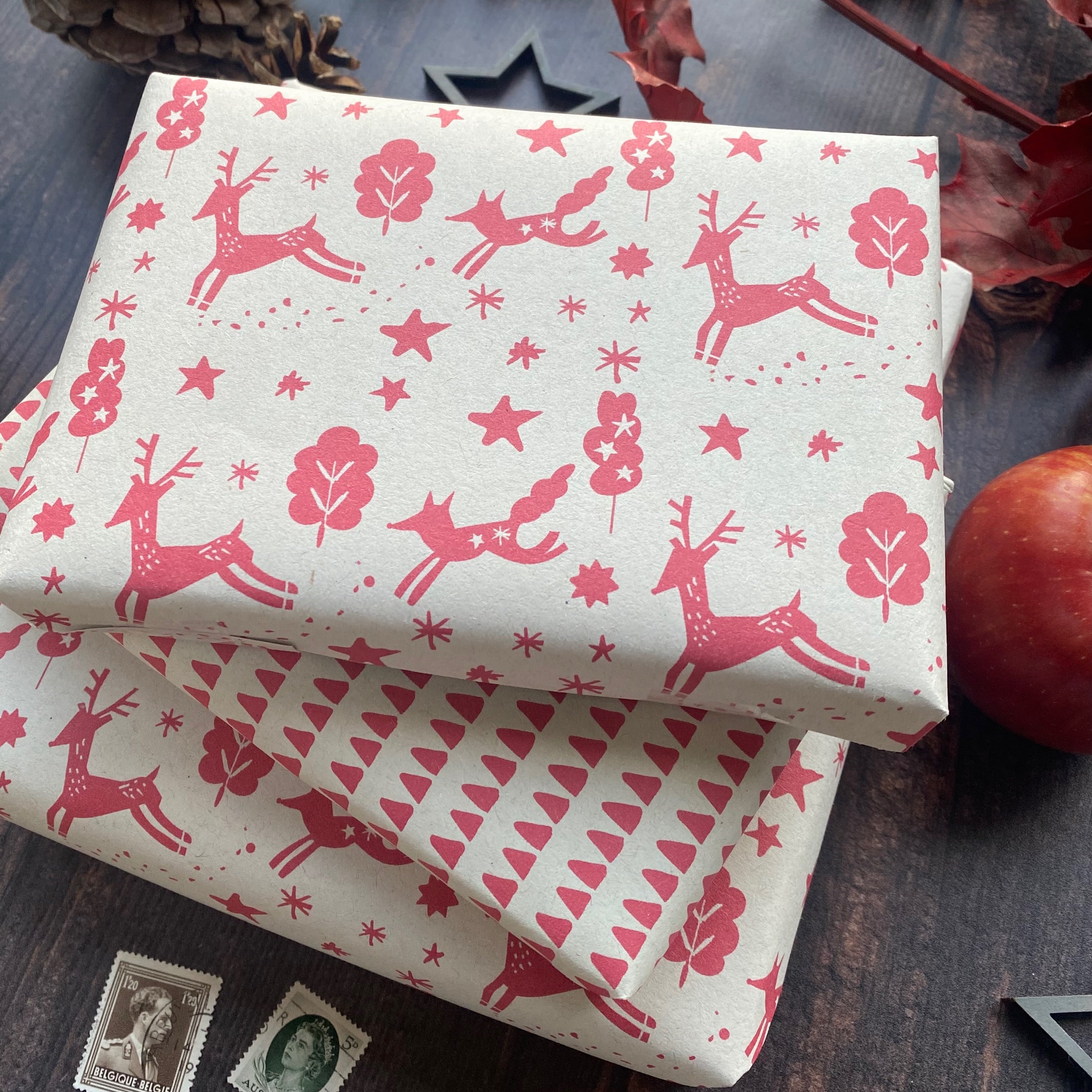 Christmas Scandi Style Paper Fibre Wrapping Paper Set