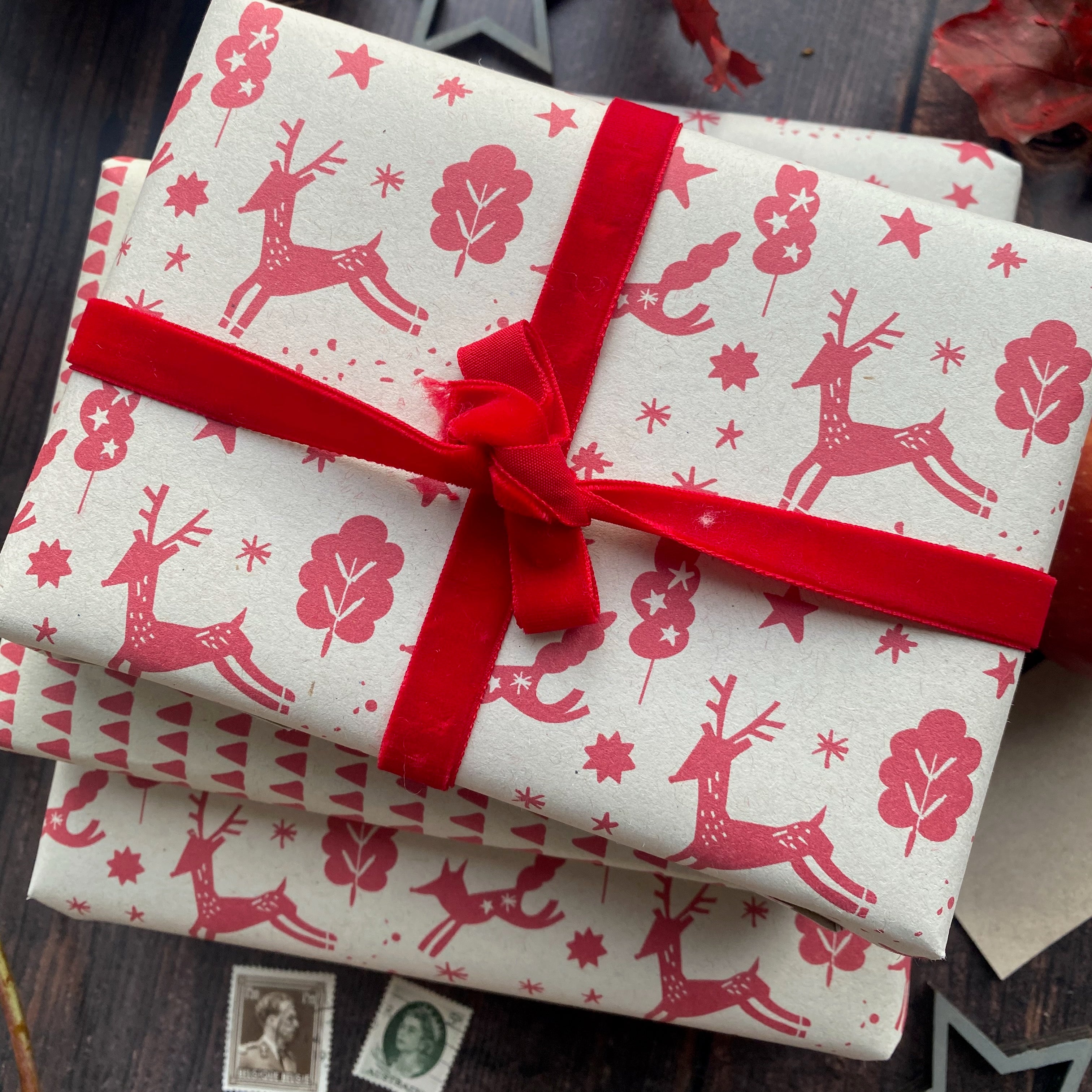 Christmas Scandi Style Paper Fibre Wrapping Paper Set