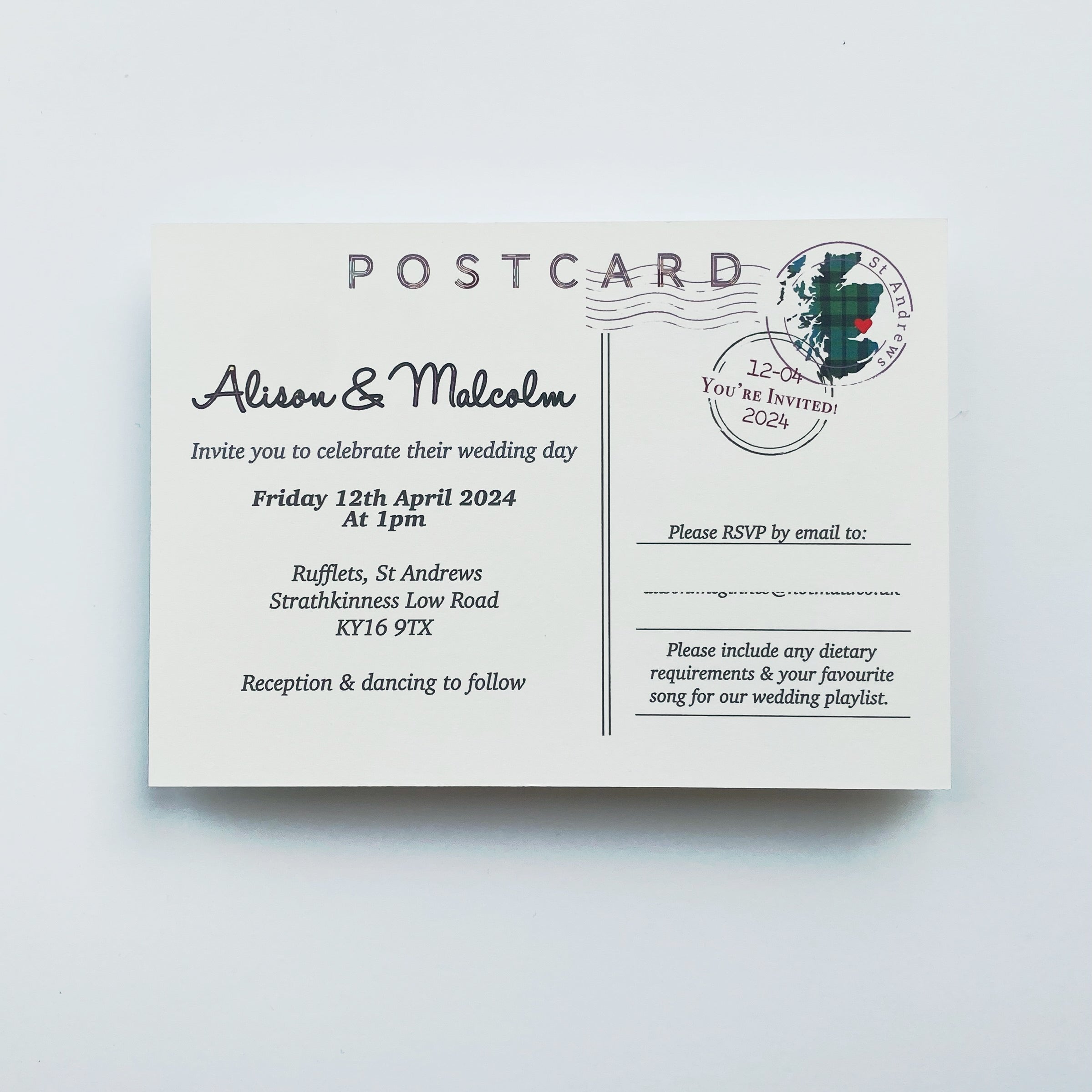 Illustrated Bespoke Map Invitation -  Purple