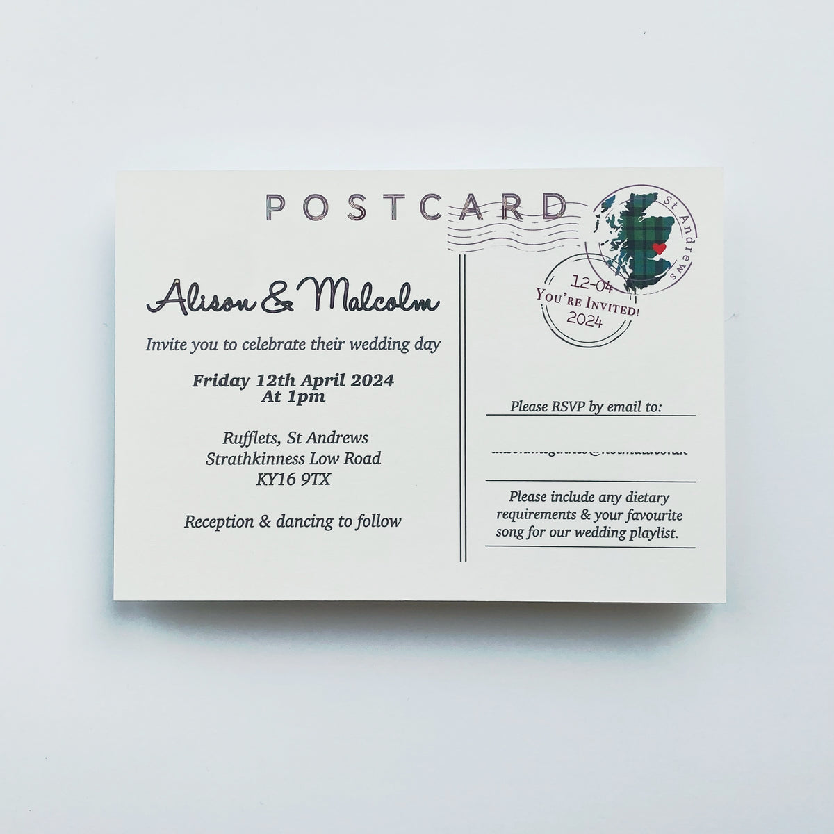 Illustrated Bespoke Map Invitation -  Purple