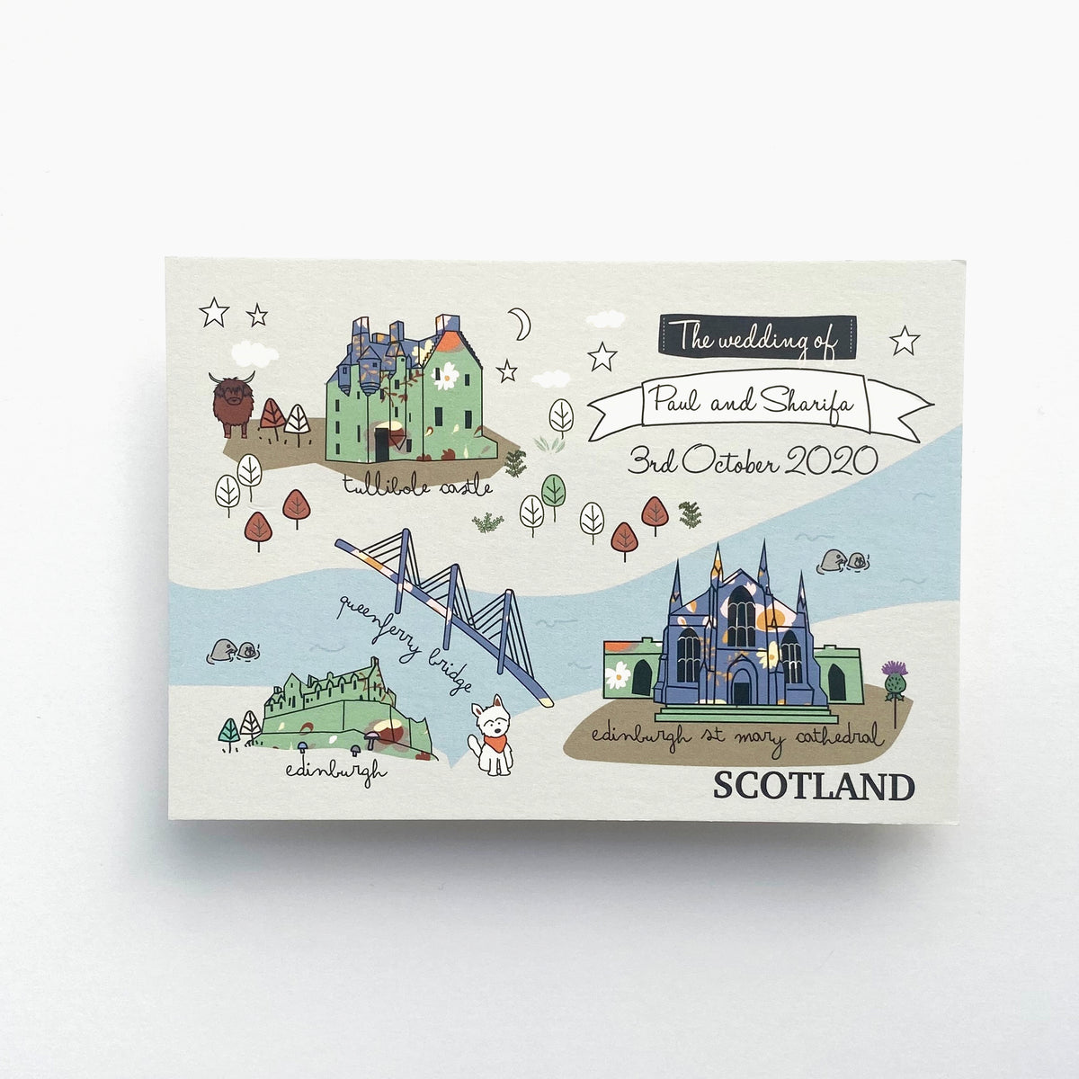 Illustrated Bespoke Map Invitation - Blue