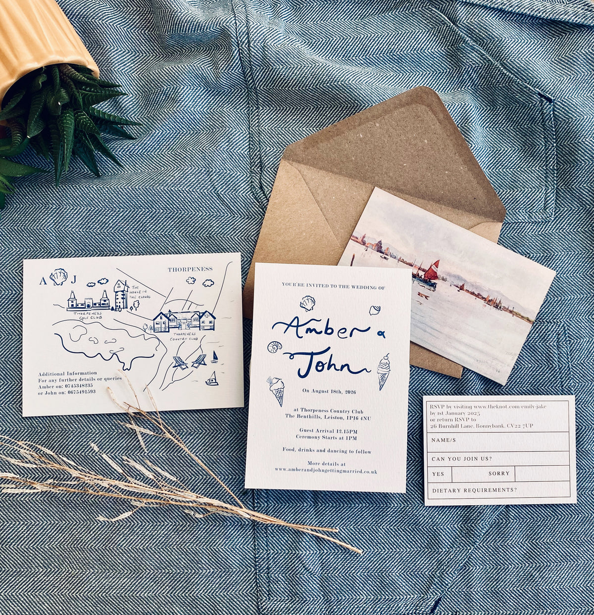 Seaside- Beach Themed Wedding Invitation Collection.