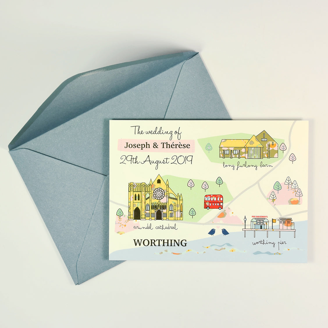 Illustrated Bespoke Map Invitation