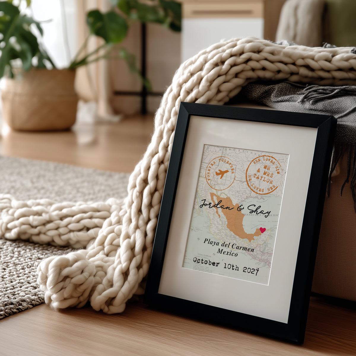 Personalised Map Print Wedding Gift