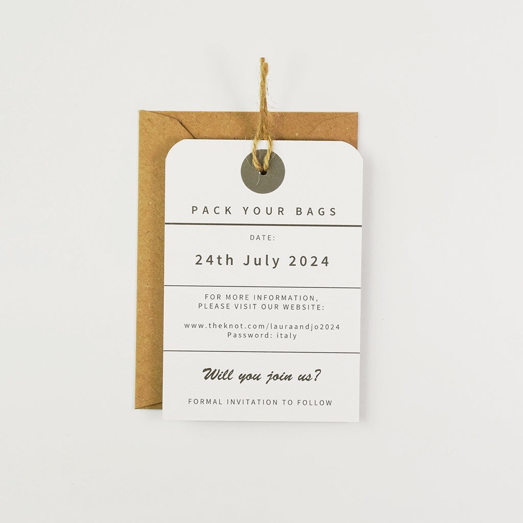 Sorrento Illustration Luggage Tag Save The Date
