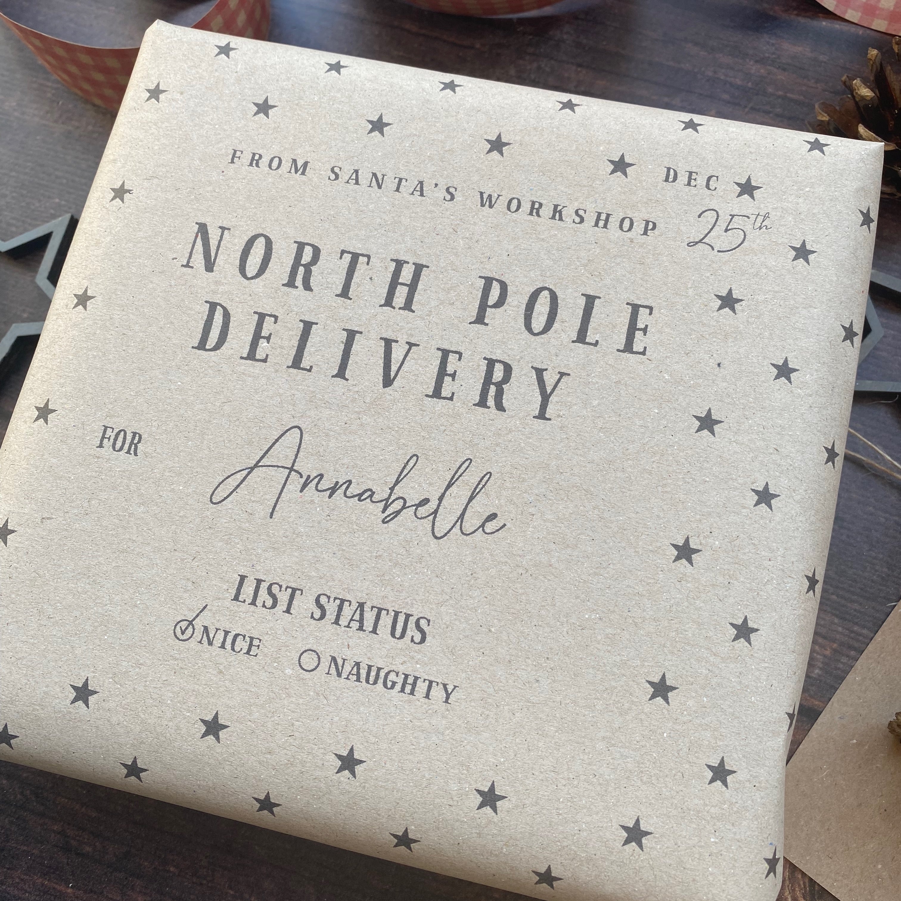 North Pole Personalised Paper Fibre Wrapping Paper