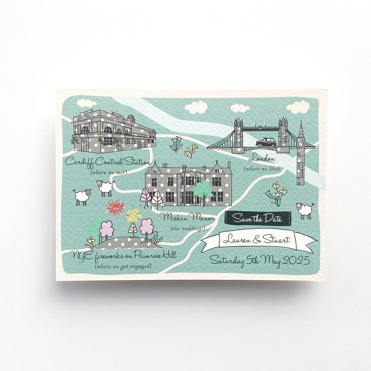 Save the Date Map Story - Fireworks