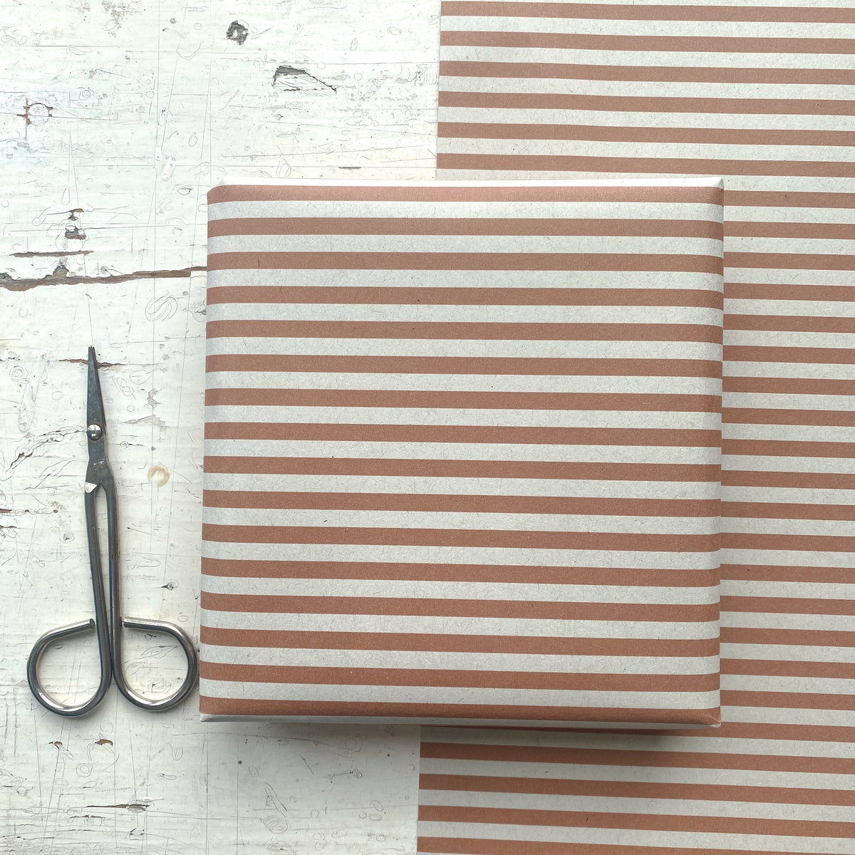 Stripe Spiced Terracotta Paper Fibre 42cm x 29.7 (A3) Size Wrapping Paper Sheet