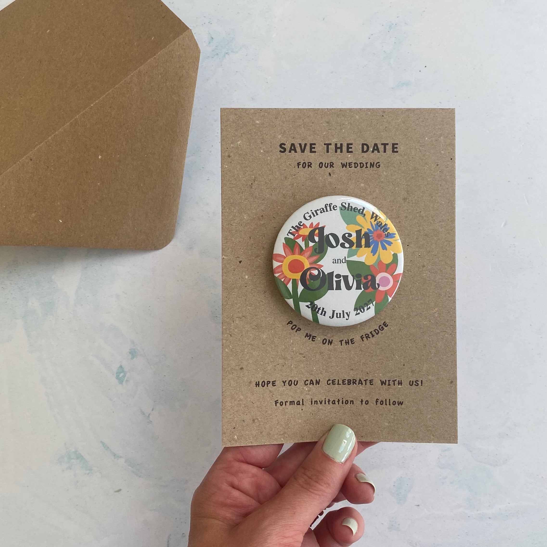 Sunflower Floral Save The Date Magnet