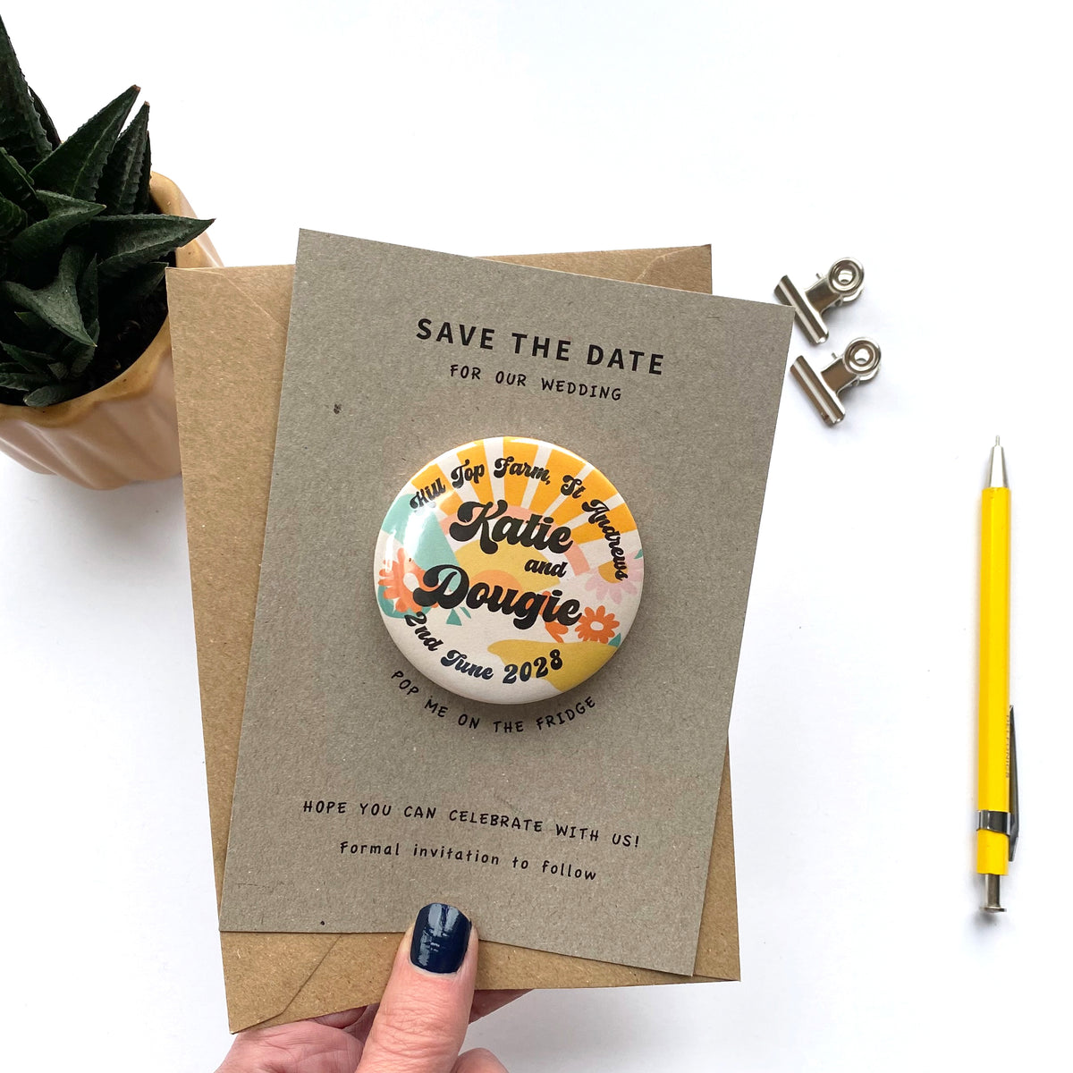 Save The Date Sunshine And Flowers Magnet