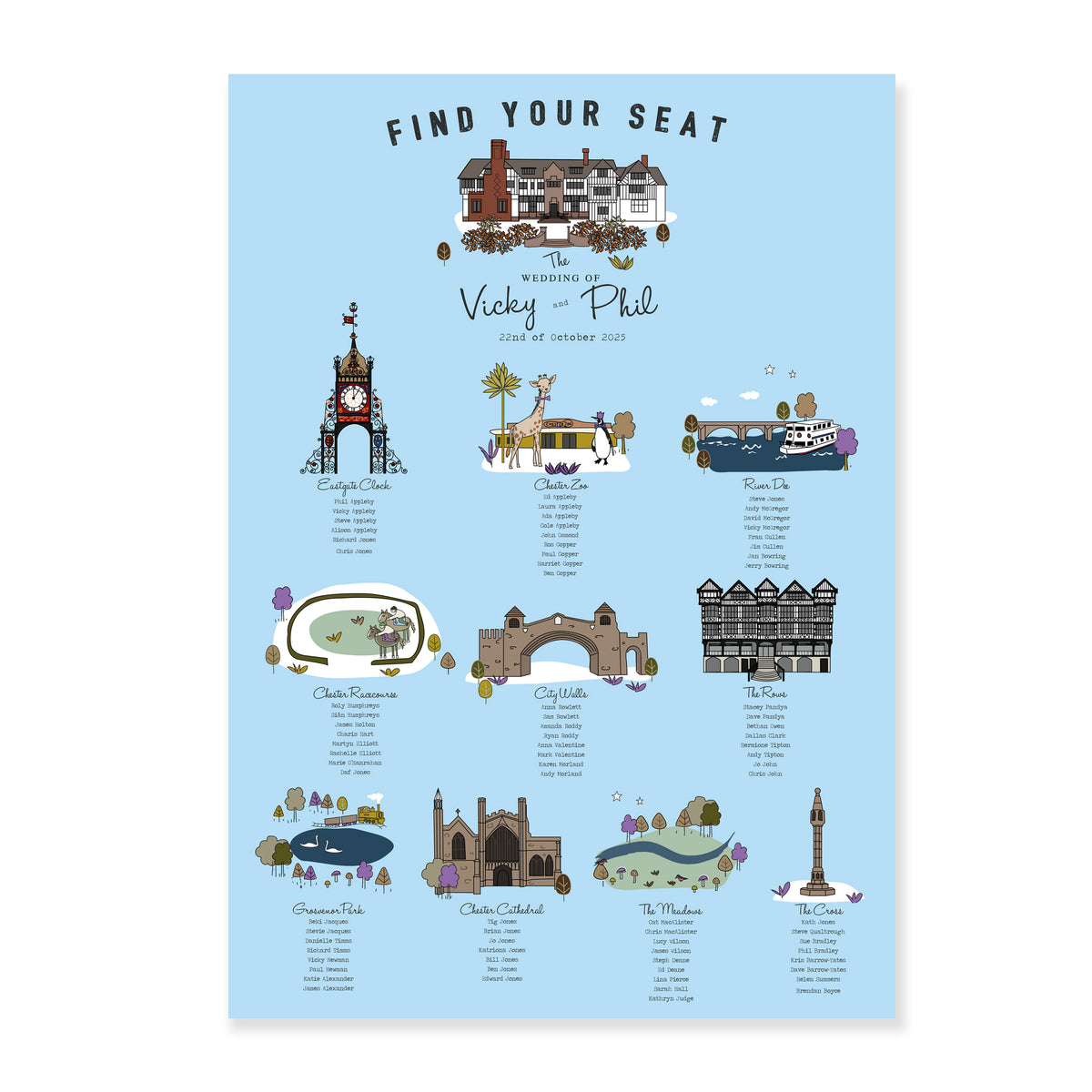 Bespoke Table Plan Places