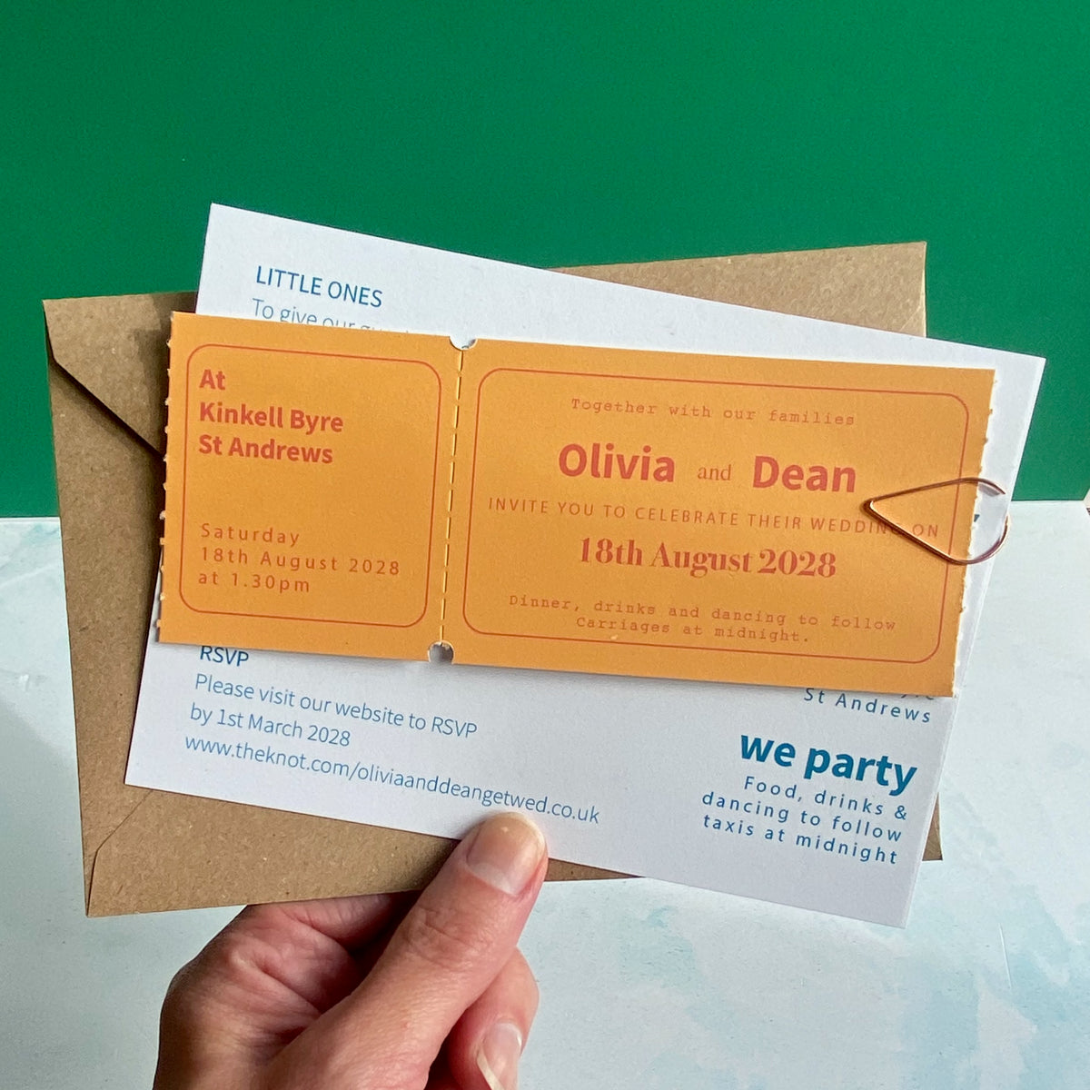 Fun Colourful Wedding Invitation