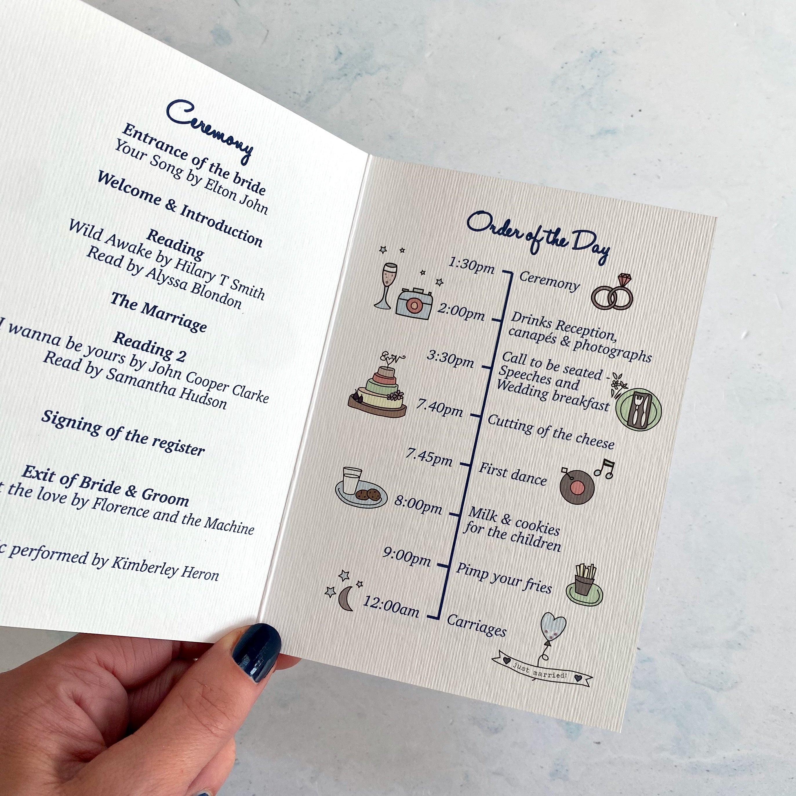 Wedding Order Of Service Venue Illustration