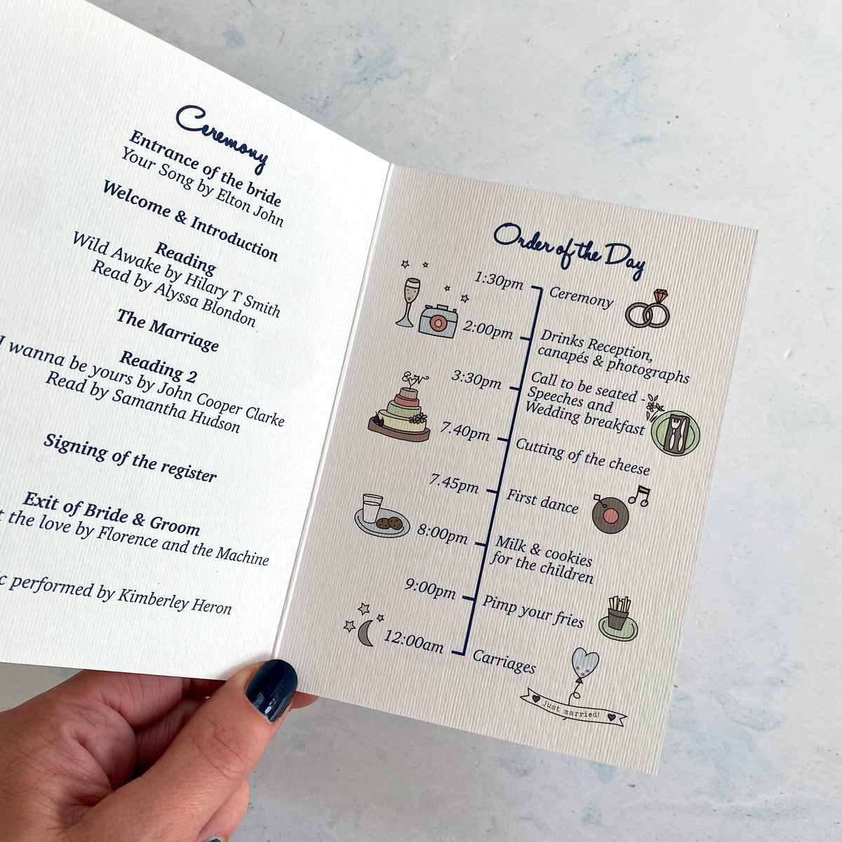 Wedding Order Of Service Venue Illustration