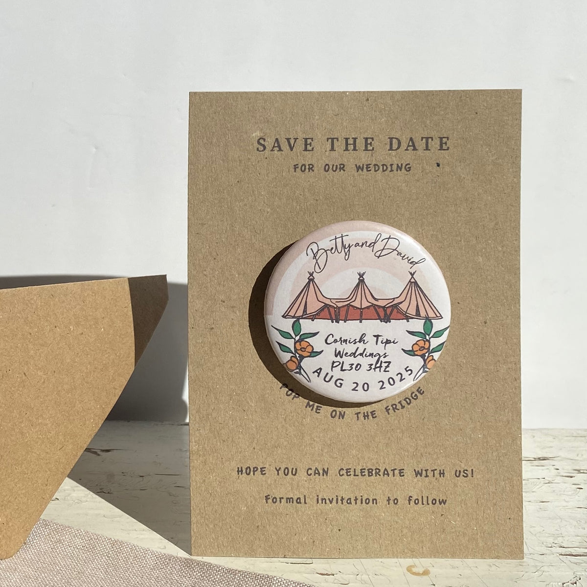 Save The Date Wedding Tipi Magnet