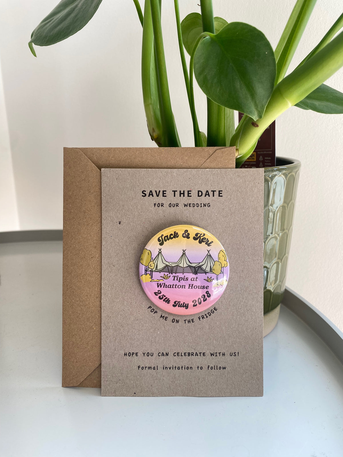 Boho Tipi Magnet Save the Date, Multi - Ombre