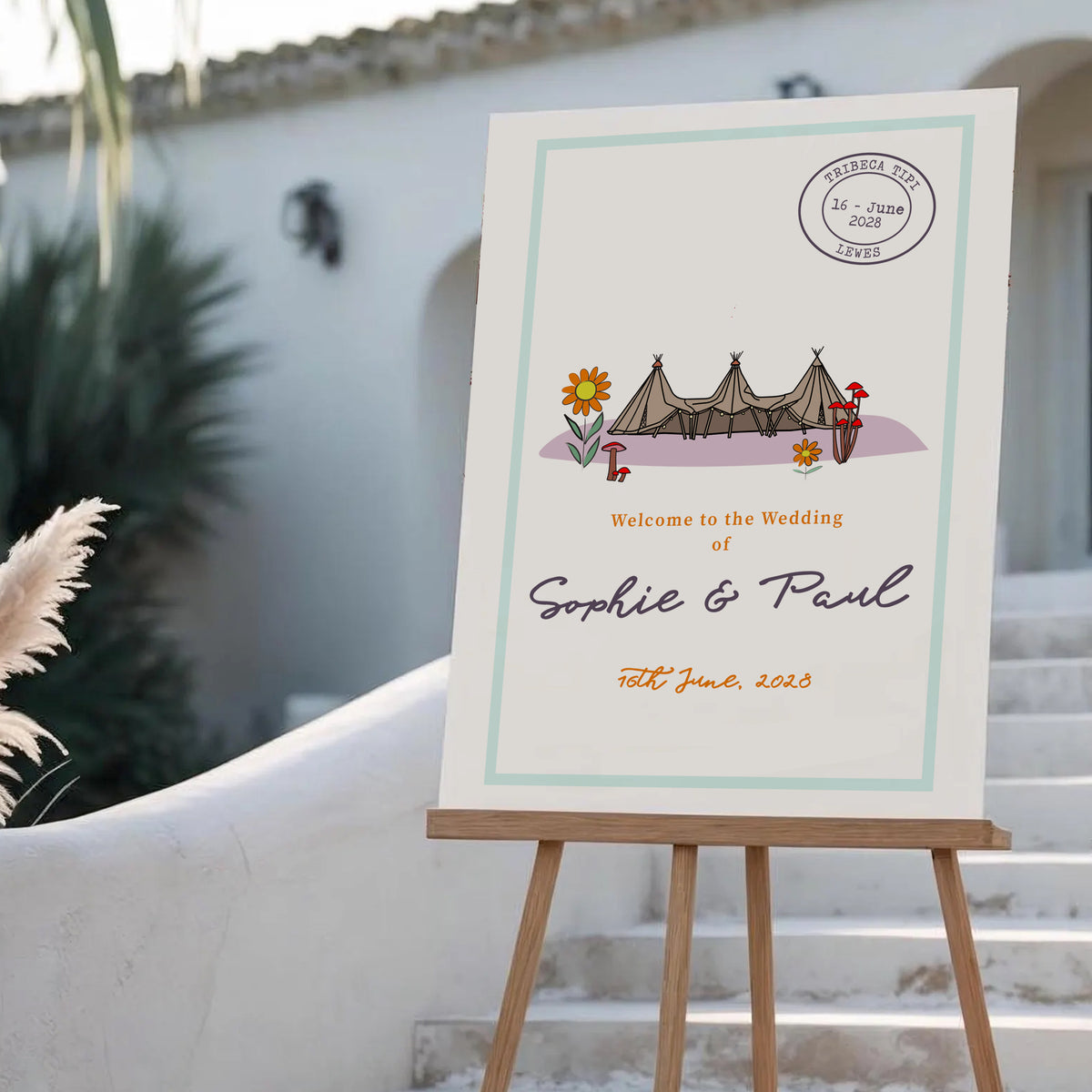 Tipi Wedding Welcome Sign