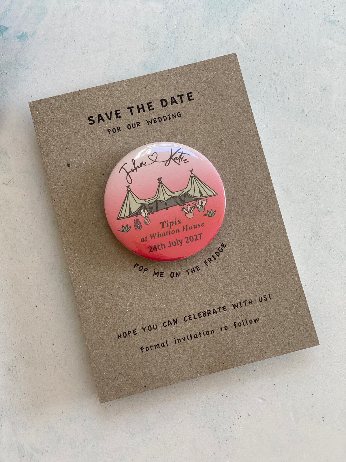 Boho Tipi Magnet Save the Date Ombre