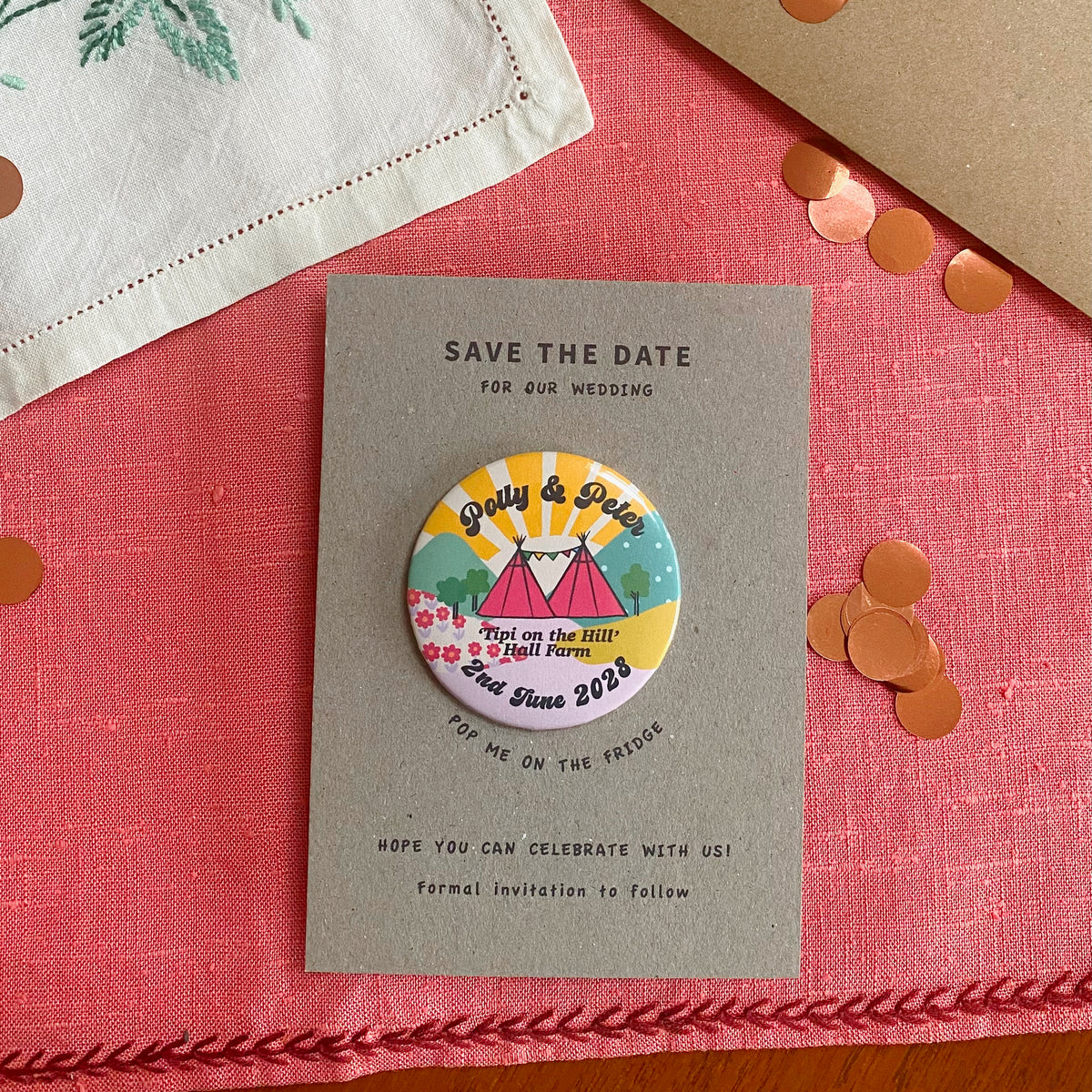 Colourful Fun Tipi Save The Date