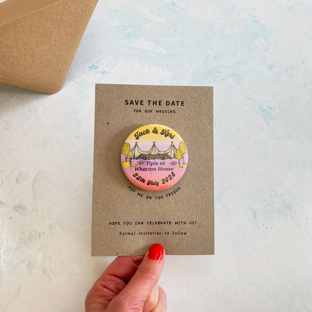 Boho Tipi Magnet Save the Date, Multi - Ombre