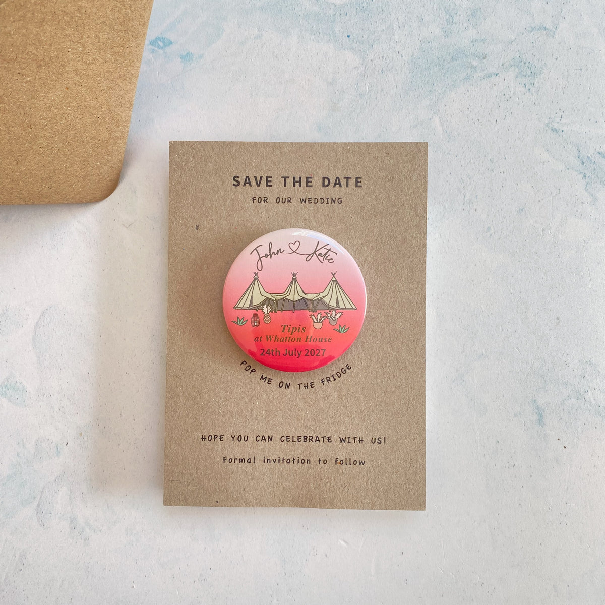 Boho Tipi Magnet Save the Date Ombre