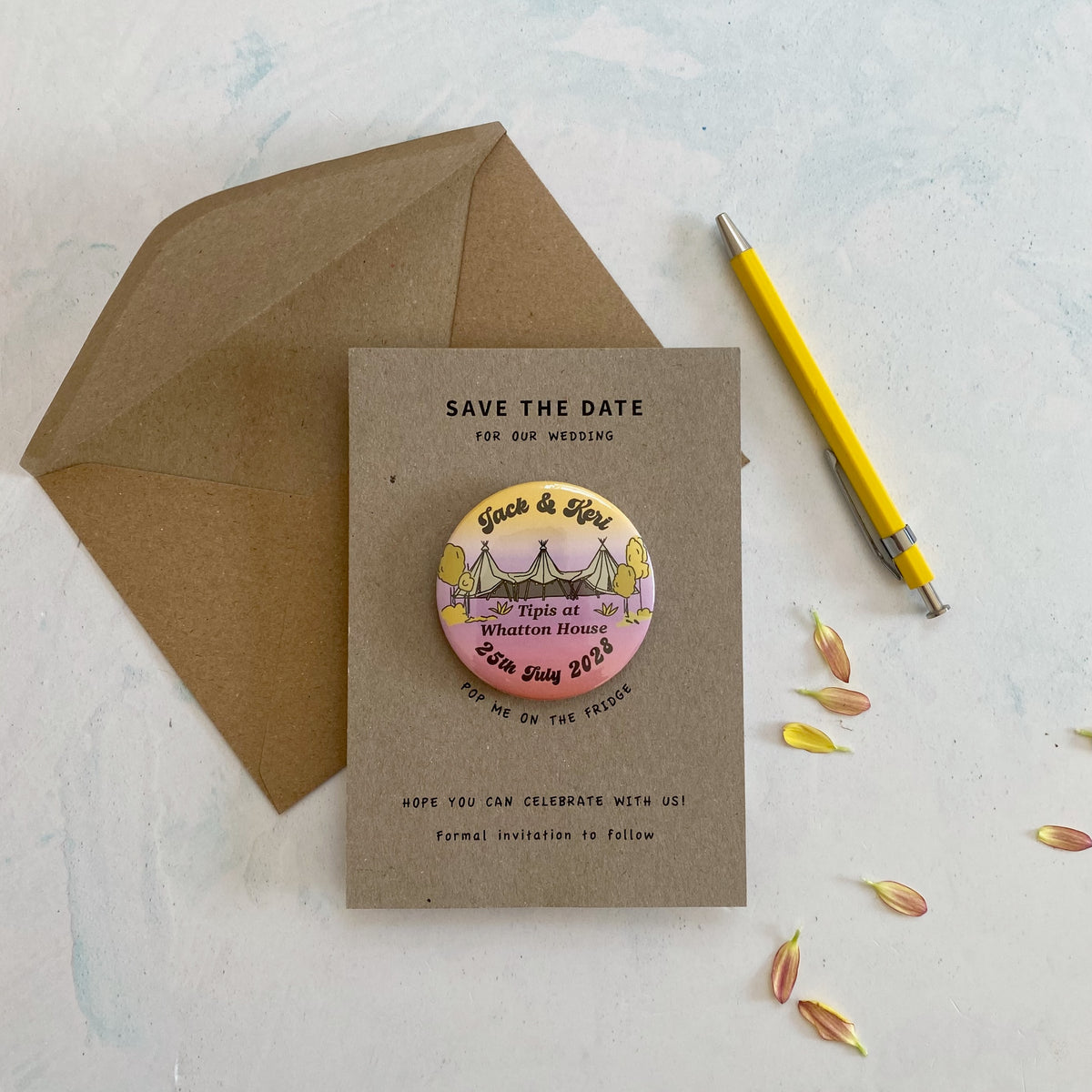 Boho Tipi Magnet Save the Date, Multi - Ombre
