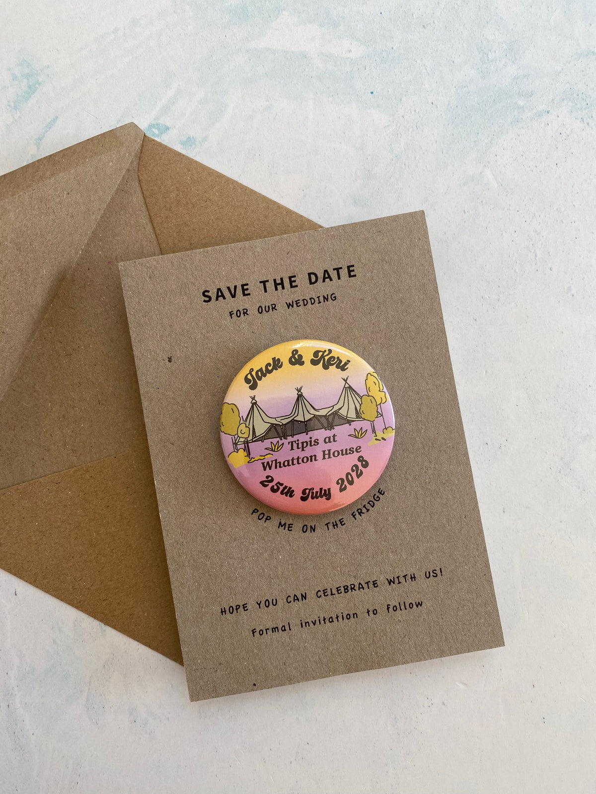 Boho Tipi Magnet Save the Date, Multi - Ombre