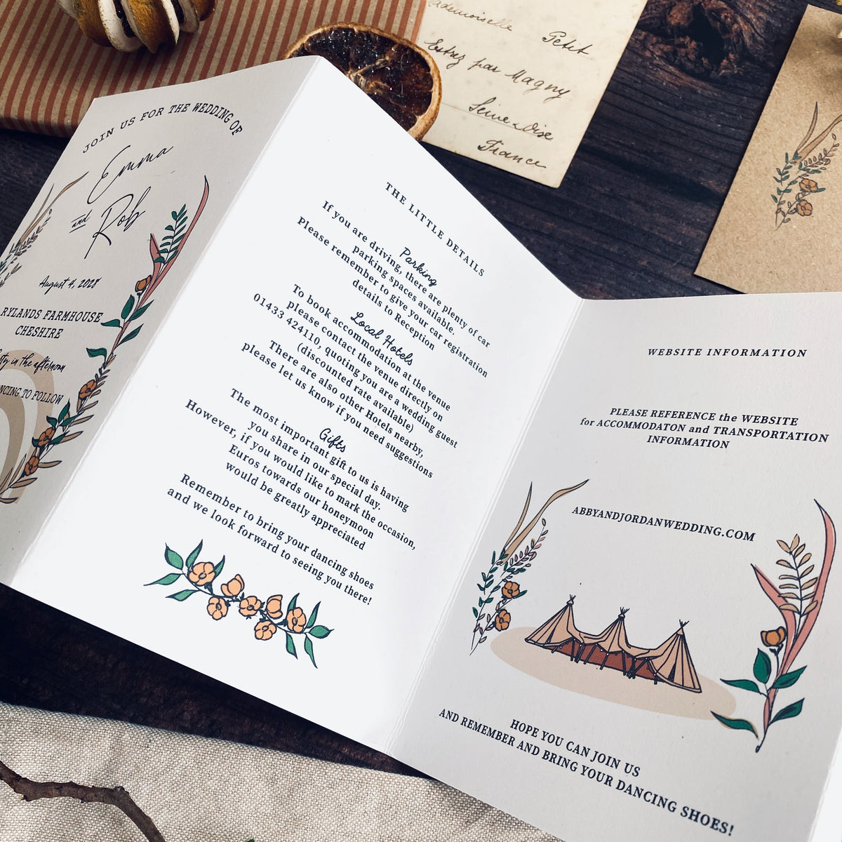 Rustic Boho Tipi Wedding Invitation