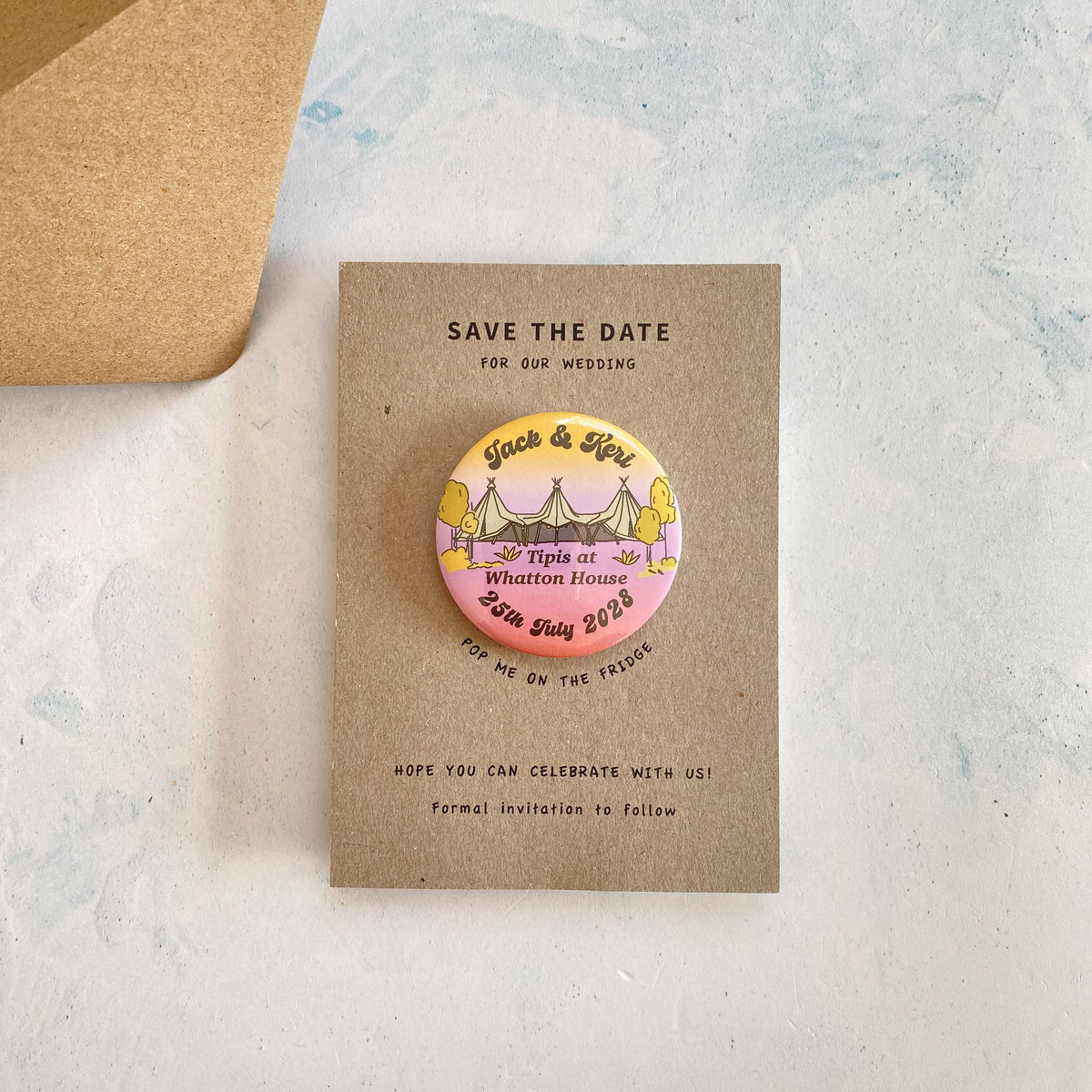 Boho Tipi Magnet Save the Date, Multi - Ombre