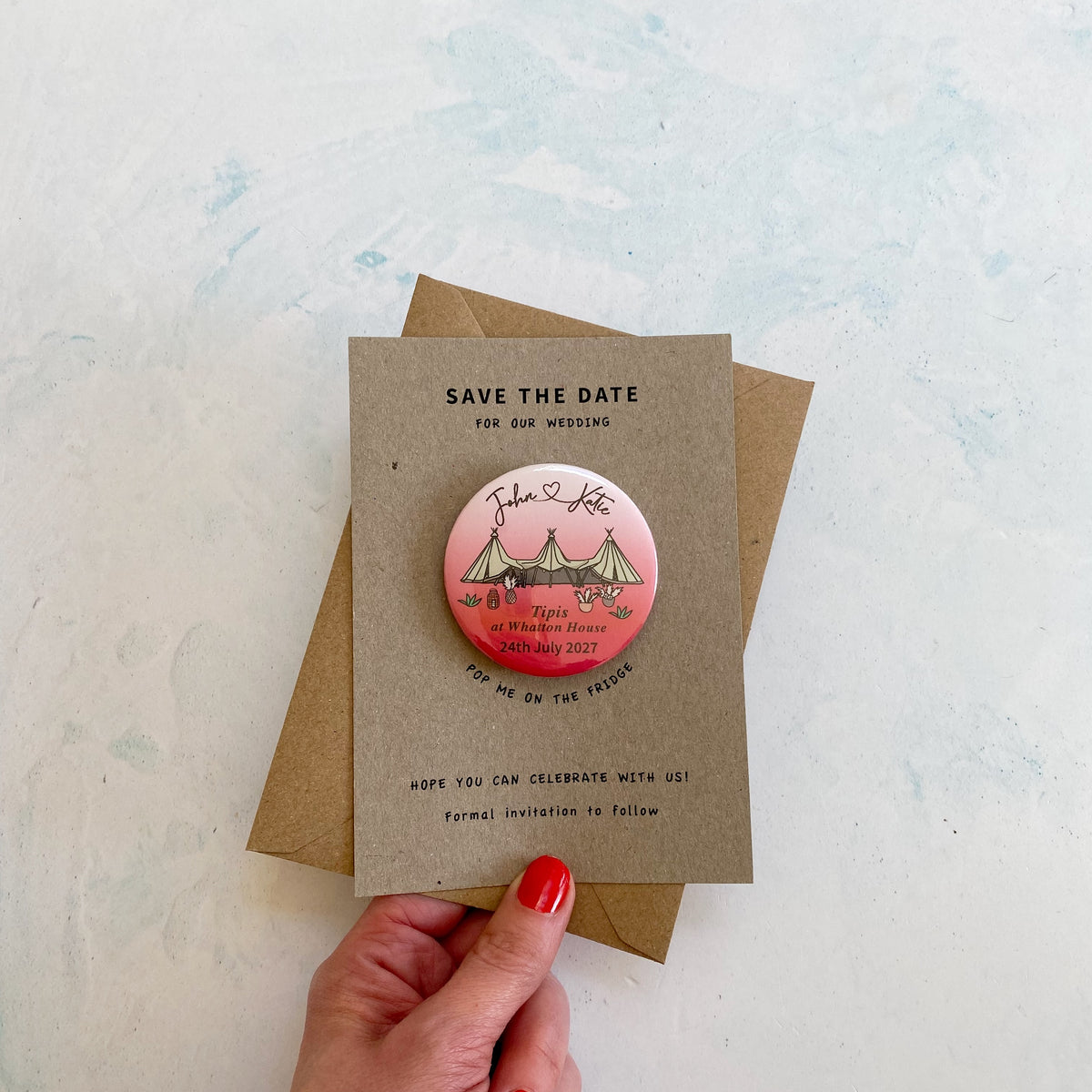 Boho Tipi Magnet Save the Date Ombre